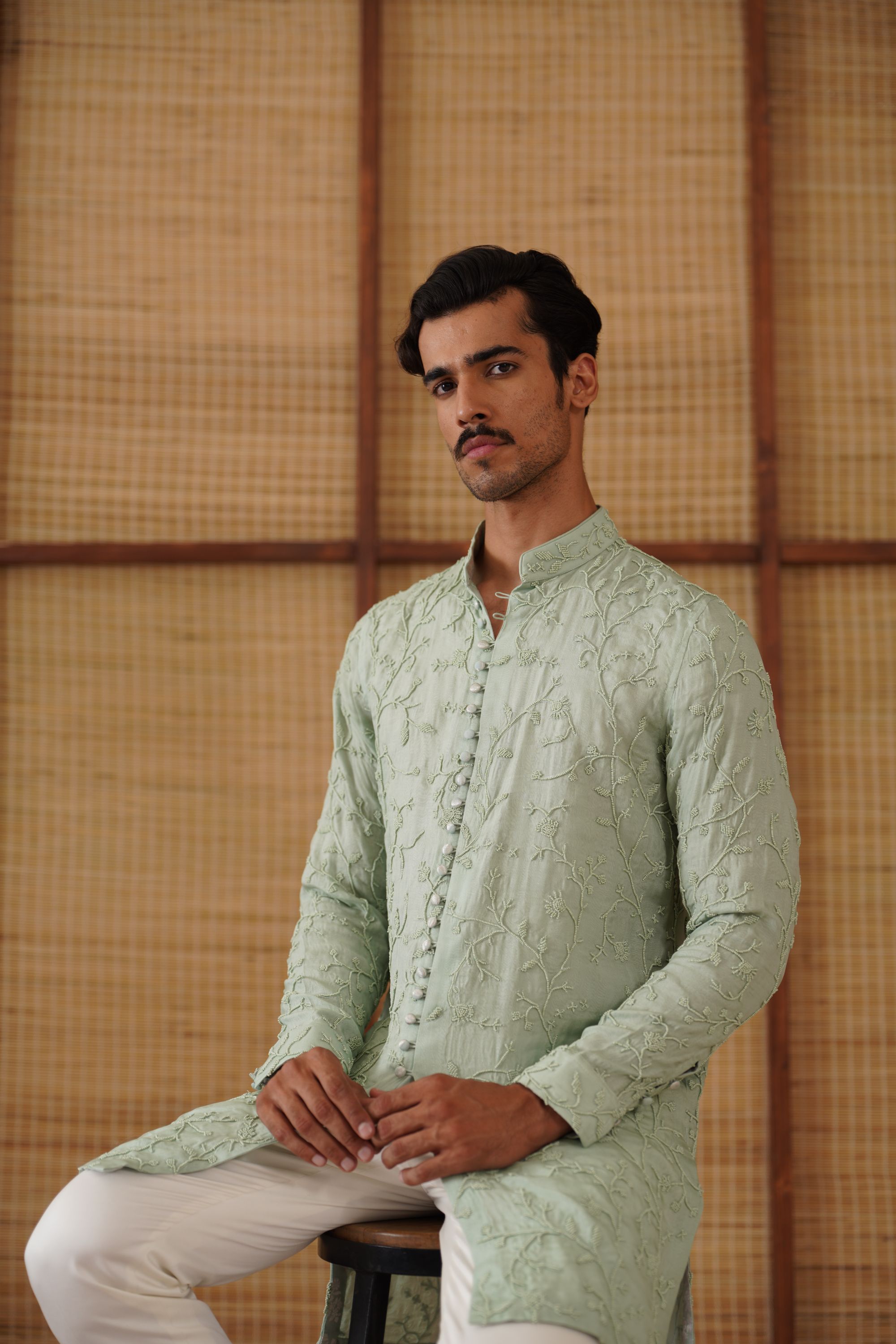 Beads Nehru Jacket Set