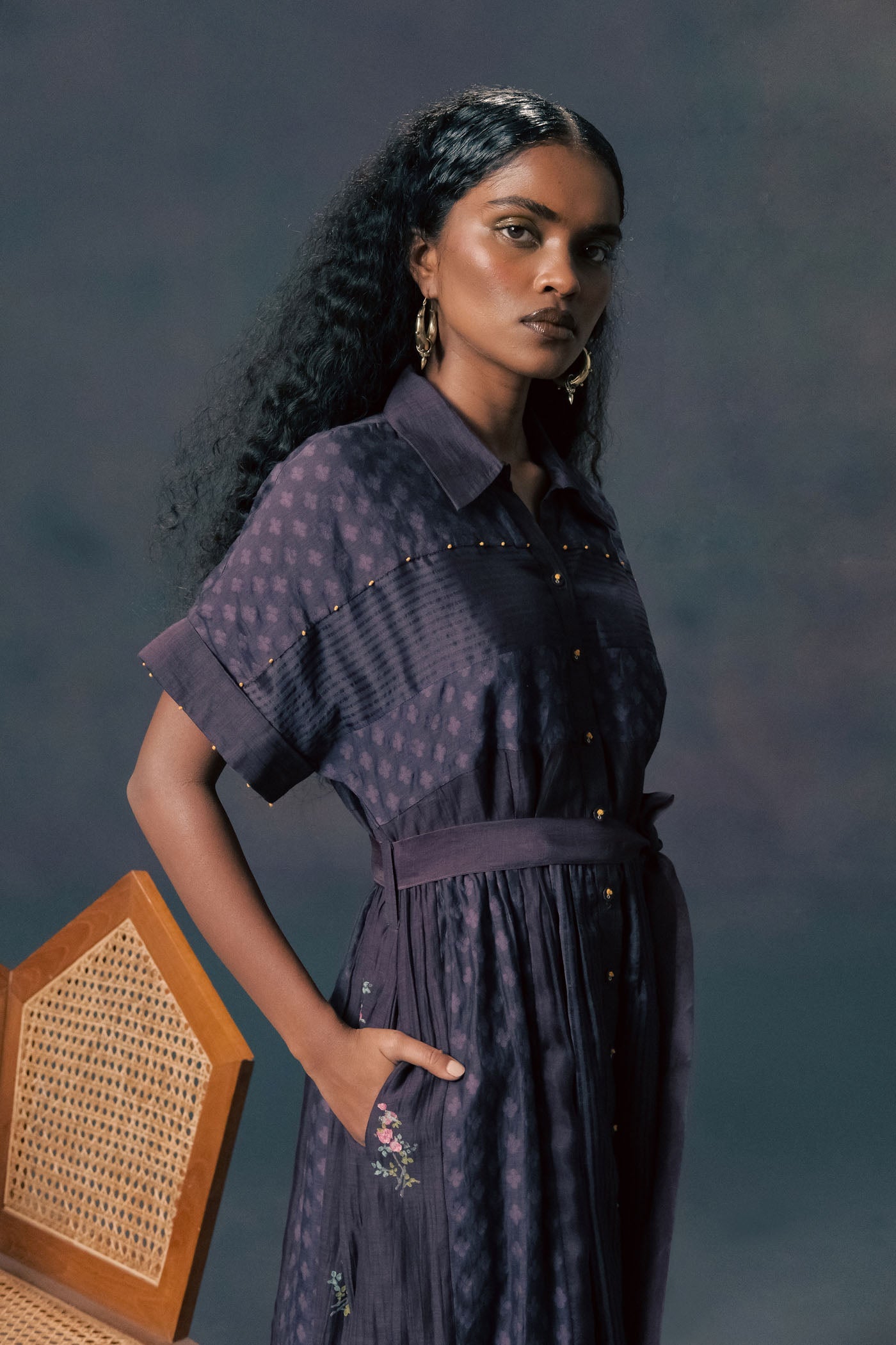 Enchanting Lavender Lace Rose Print Dress: Elegant Brocade Organza Summer Gown