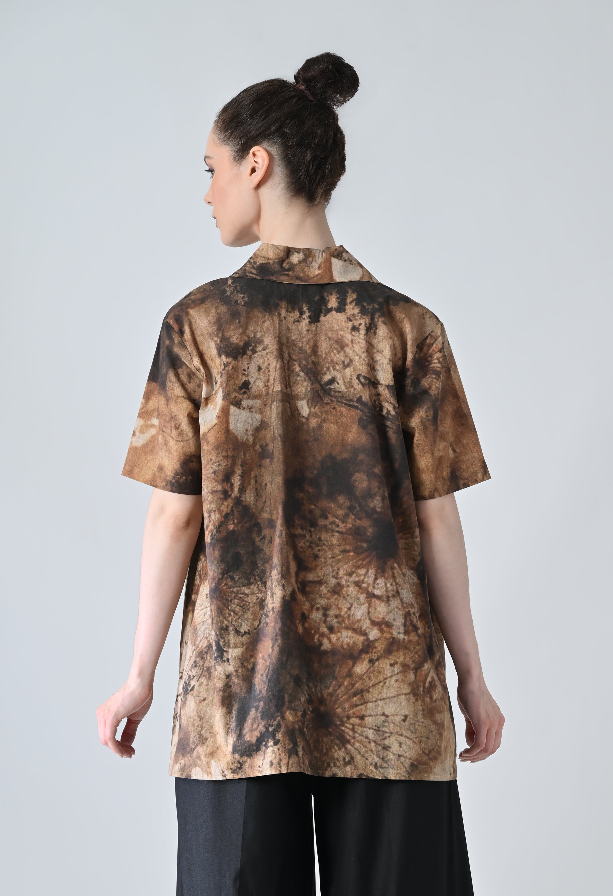 Brown Terra Brush Printed Shirt
