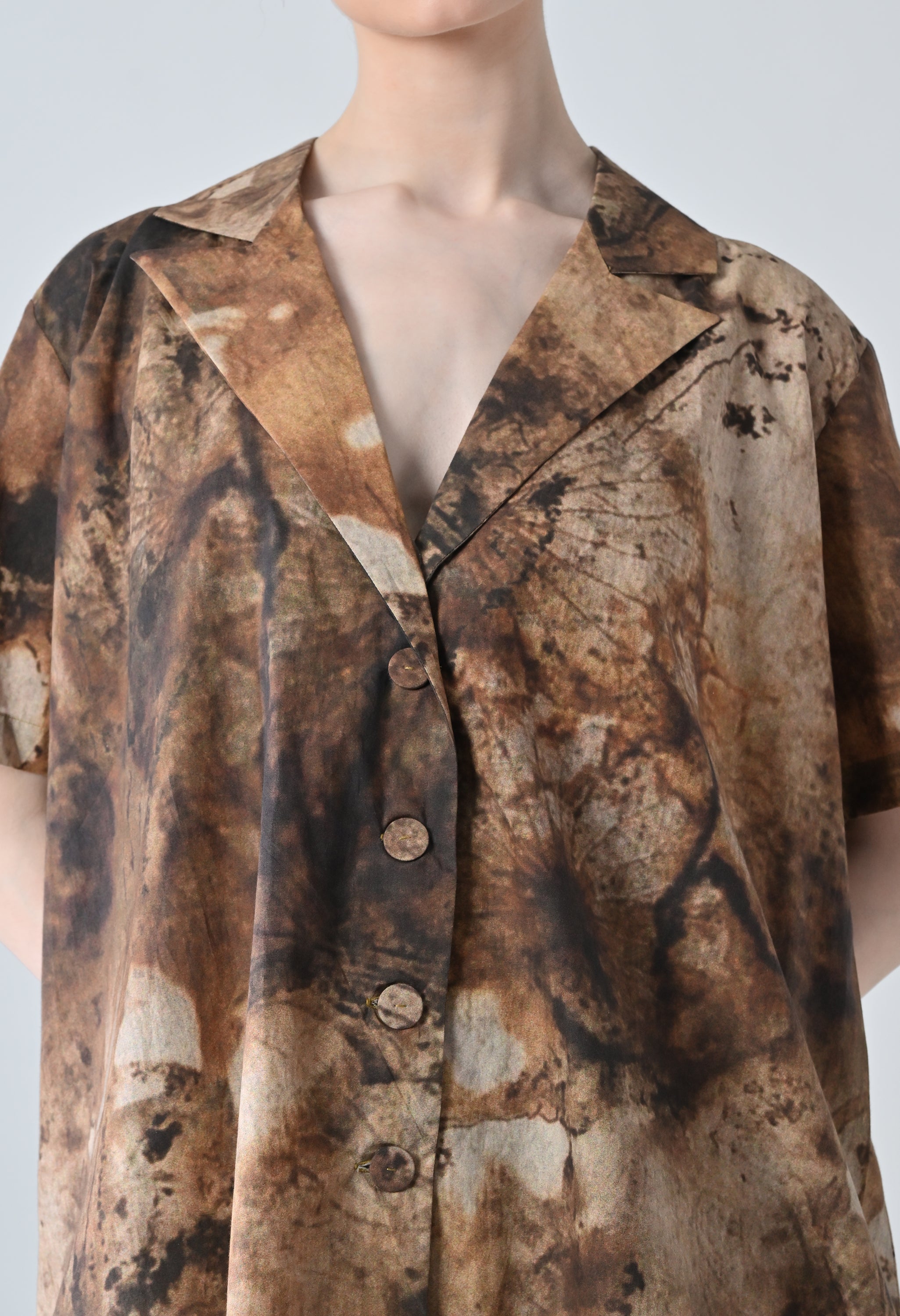 Brown Terra Brush Printed Shirt