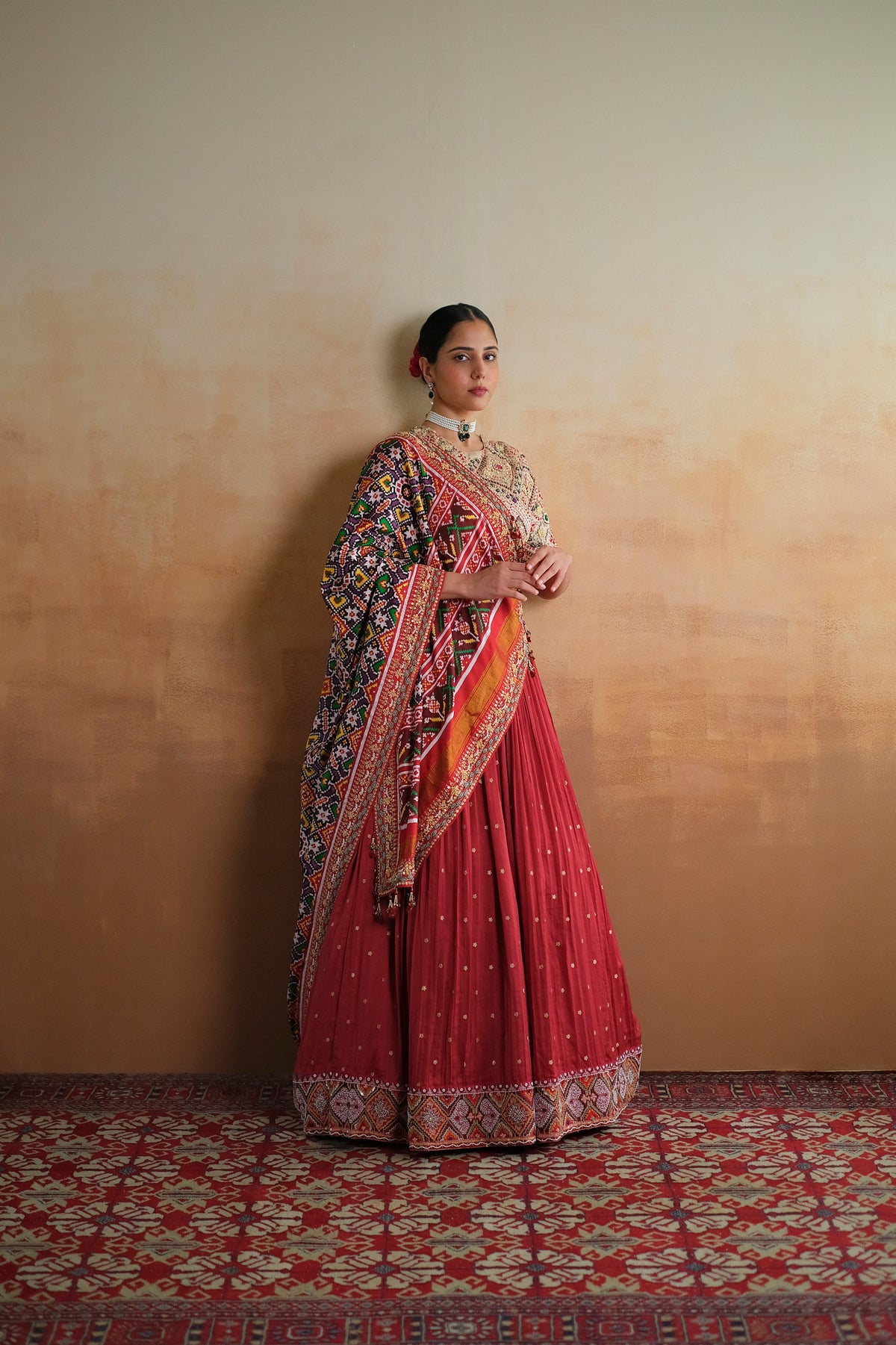 Bandhani Chanderi Lehenga