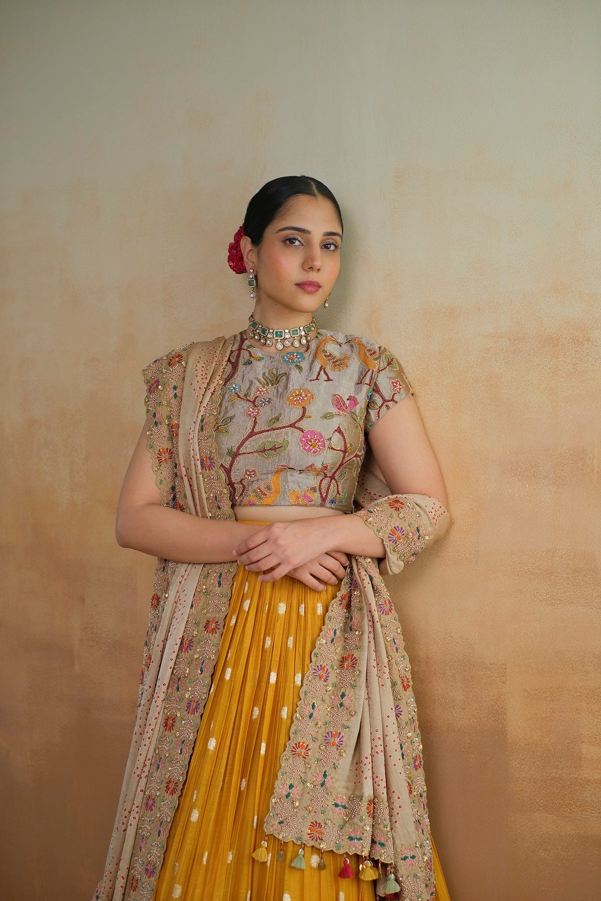 Yellow Paithani lehenga