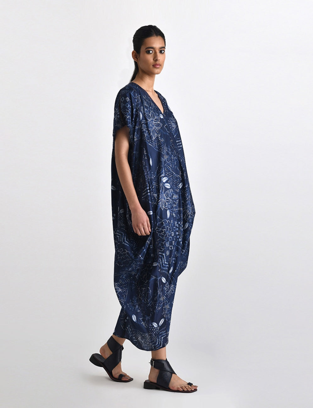 Navy Elsie Printed Kaftan