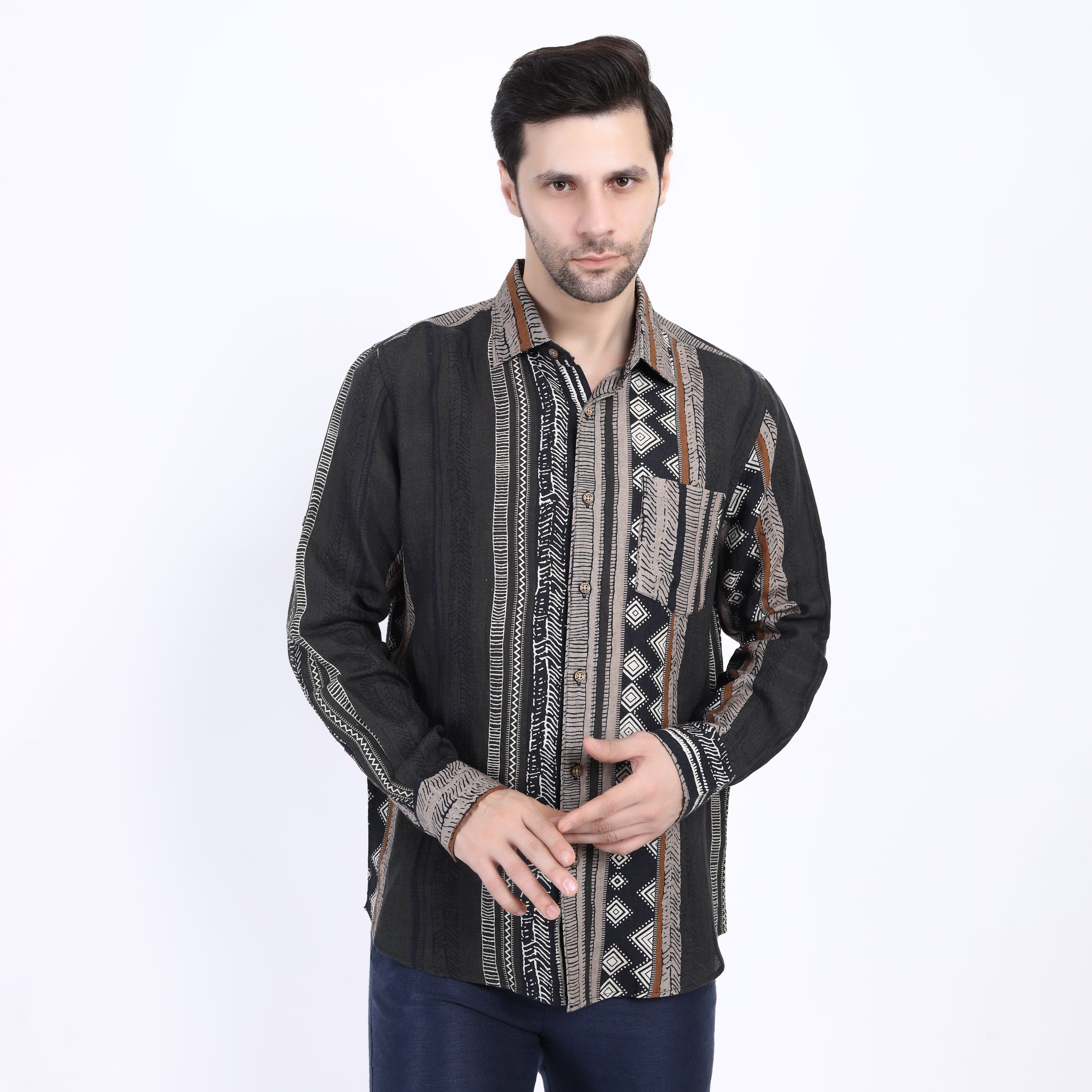 Cairo Print Linen Shirt