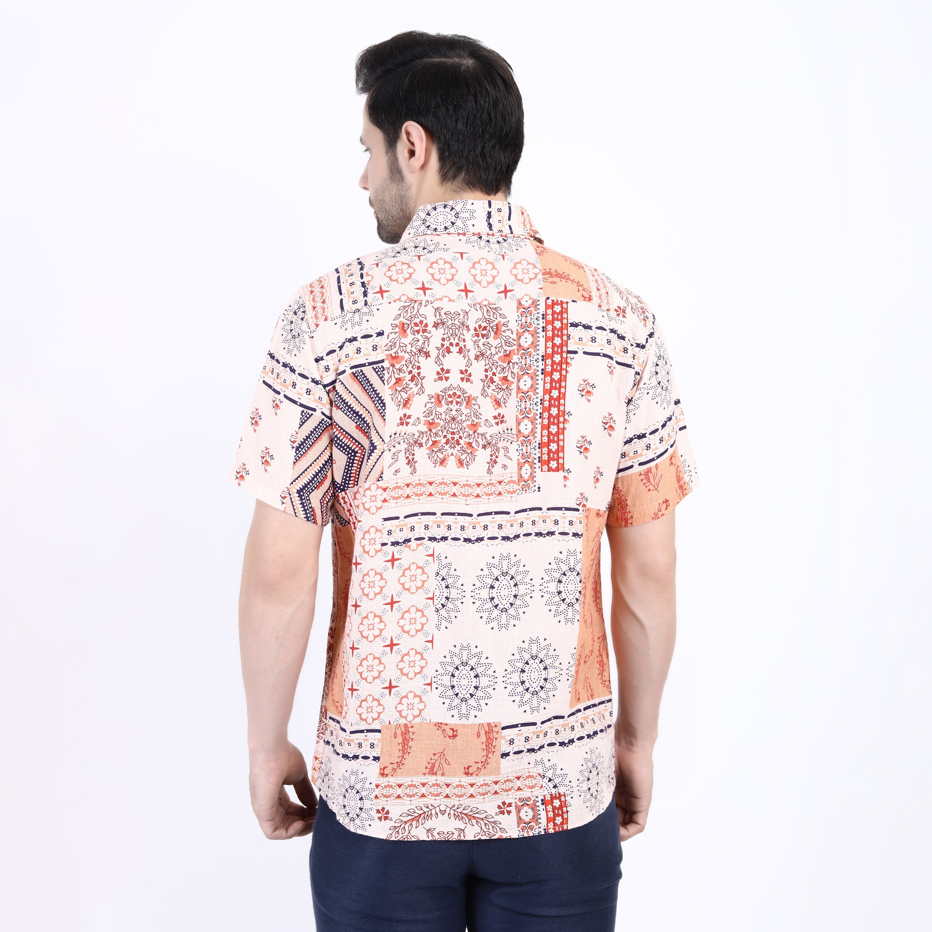 Jakarta Print Linen Half Sleeve Shirt