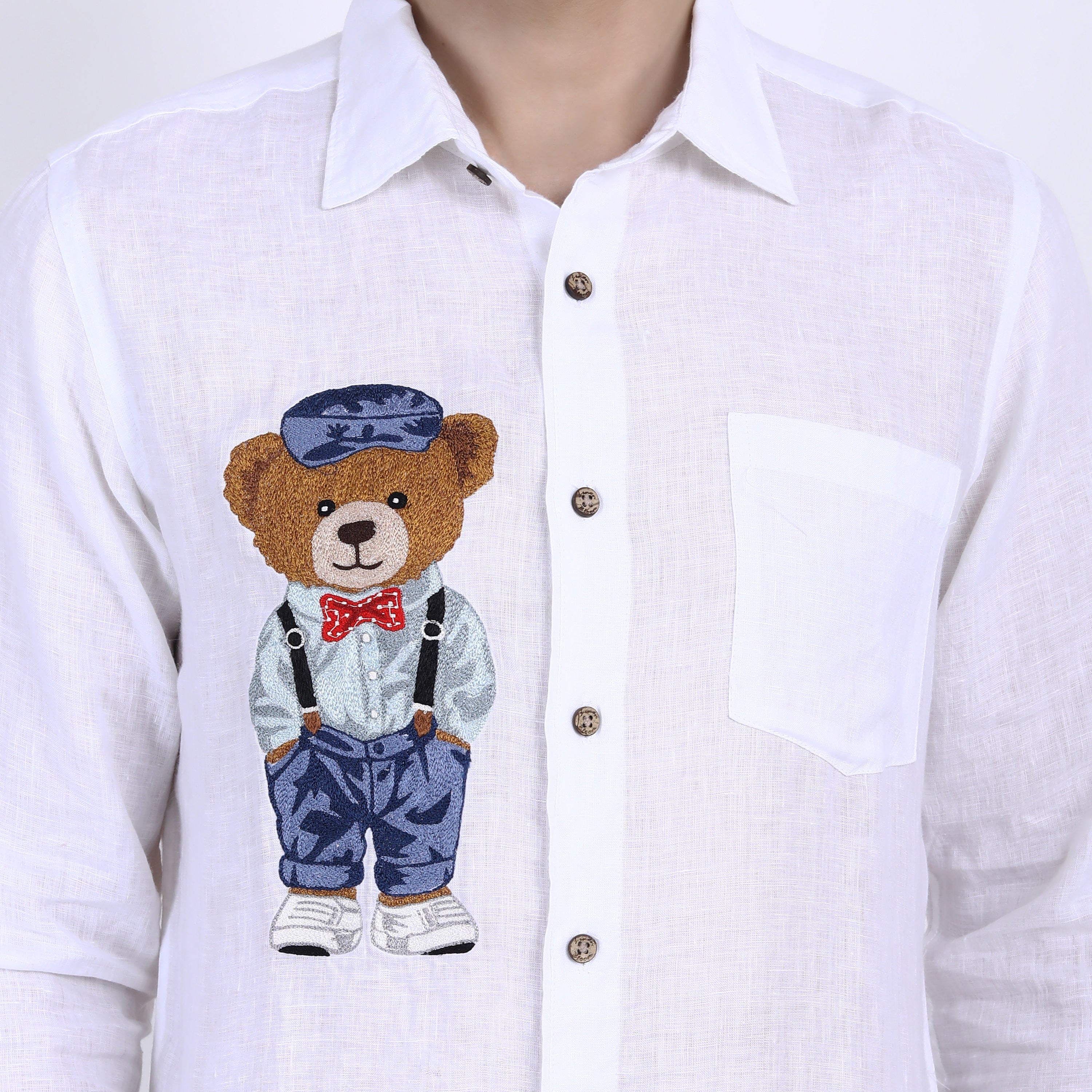 Boss Teddy Embroidered Linen Shirt