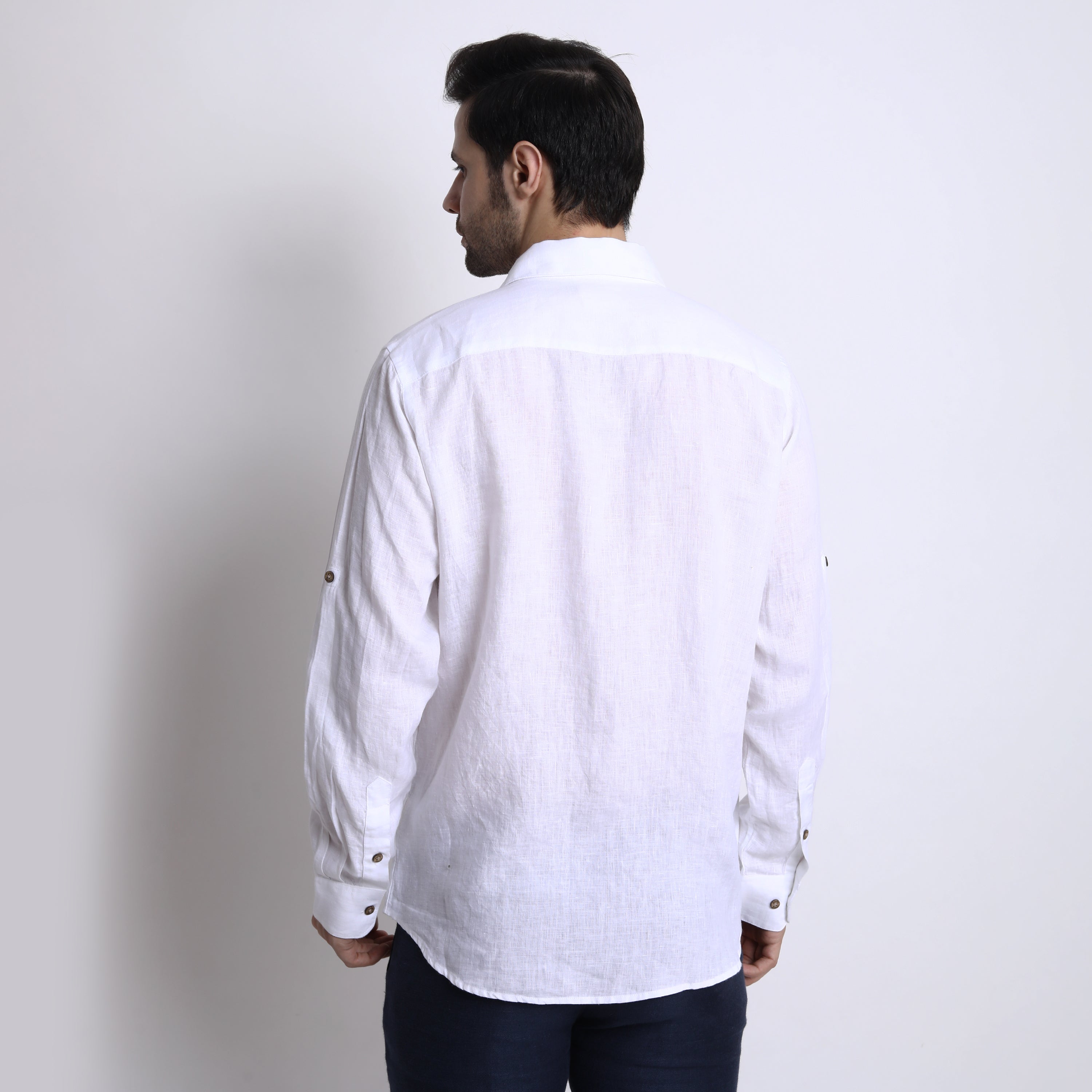Selfie Teddy Embroidered Linen Shirt