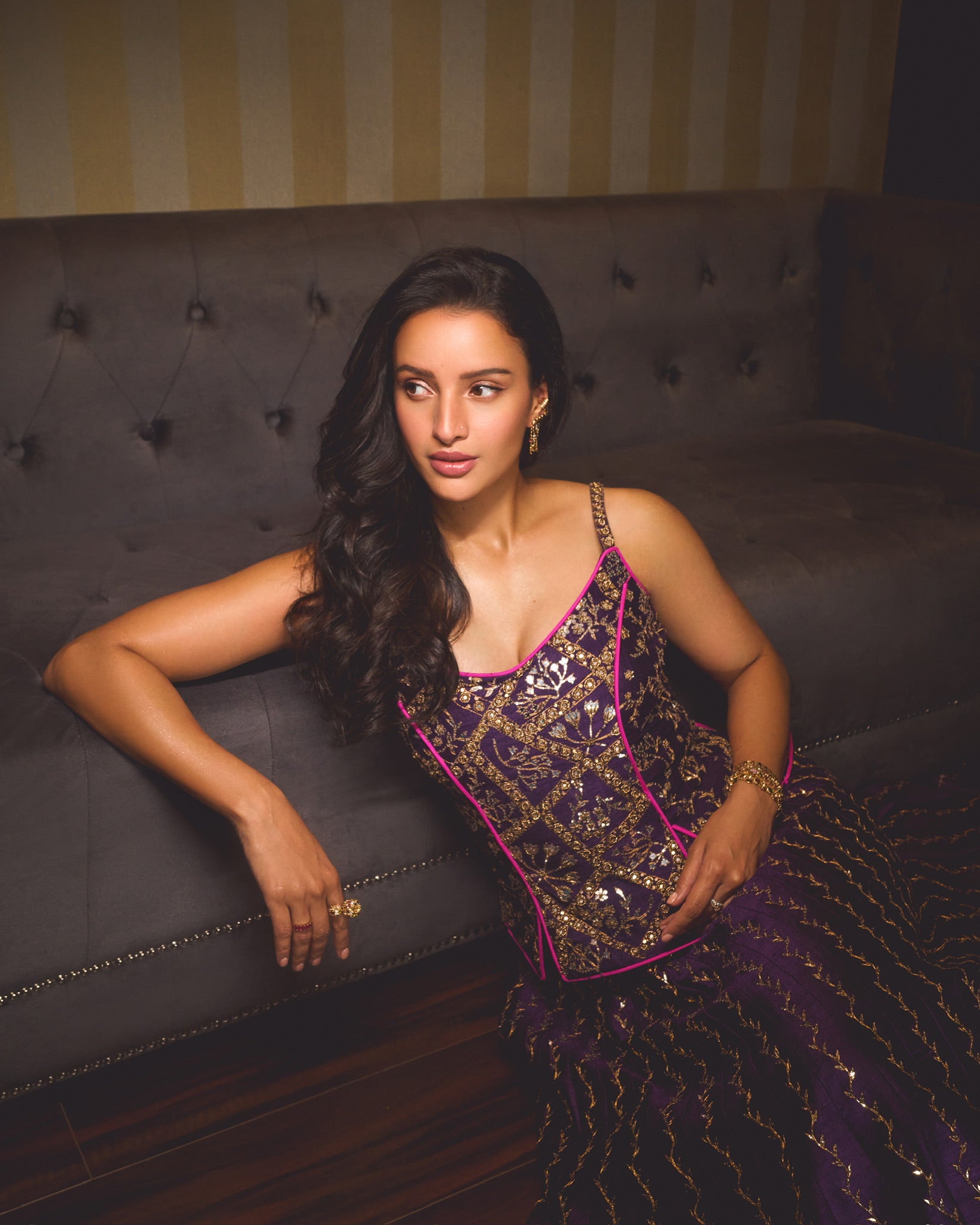 Baingani chadi lehenga set
