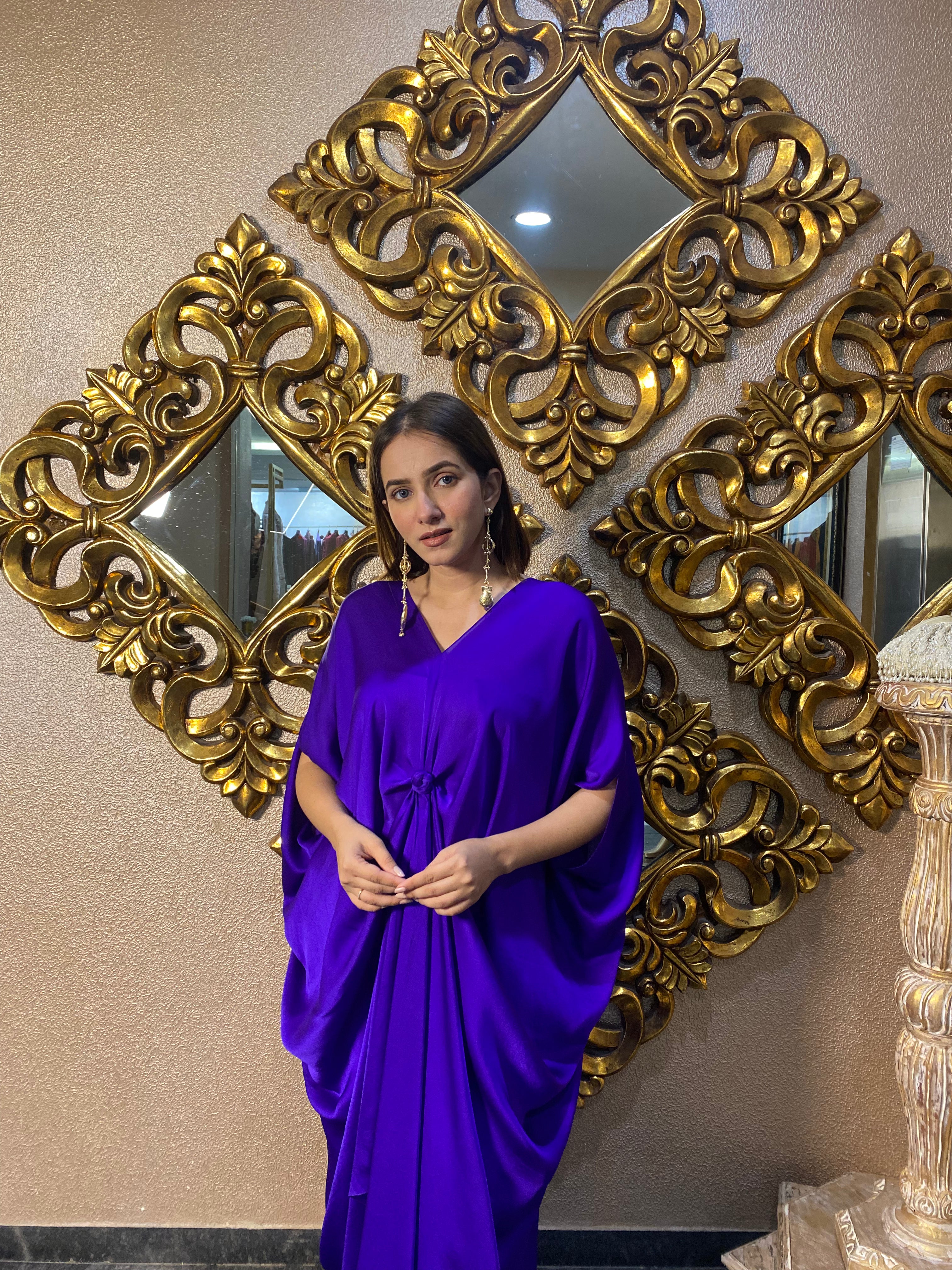 Purple Silk Georgette Top & Pant