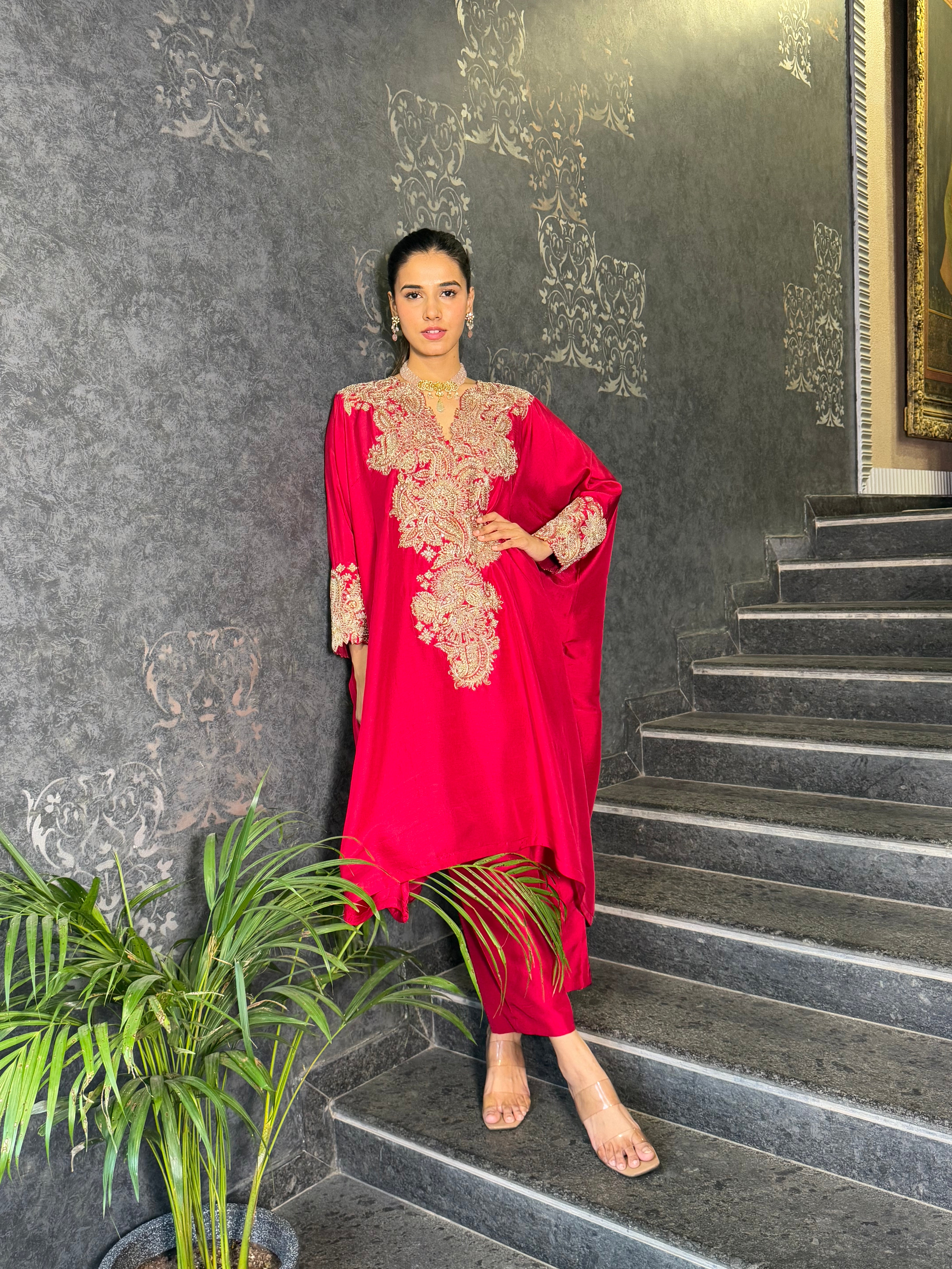 RED KAFTAN SET