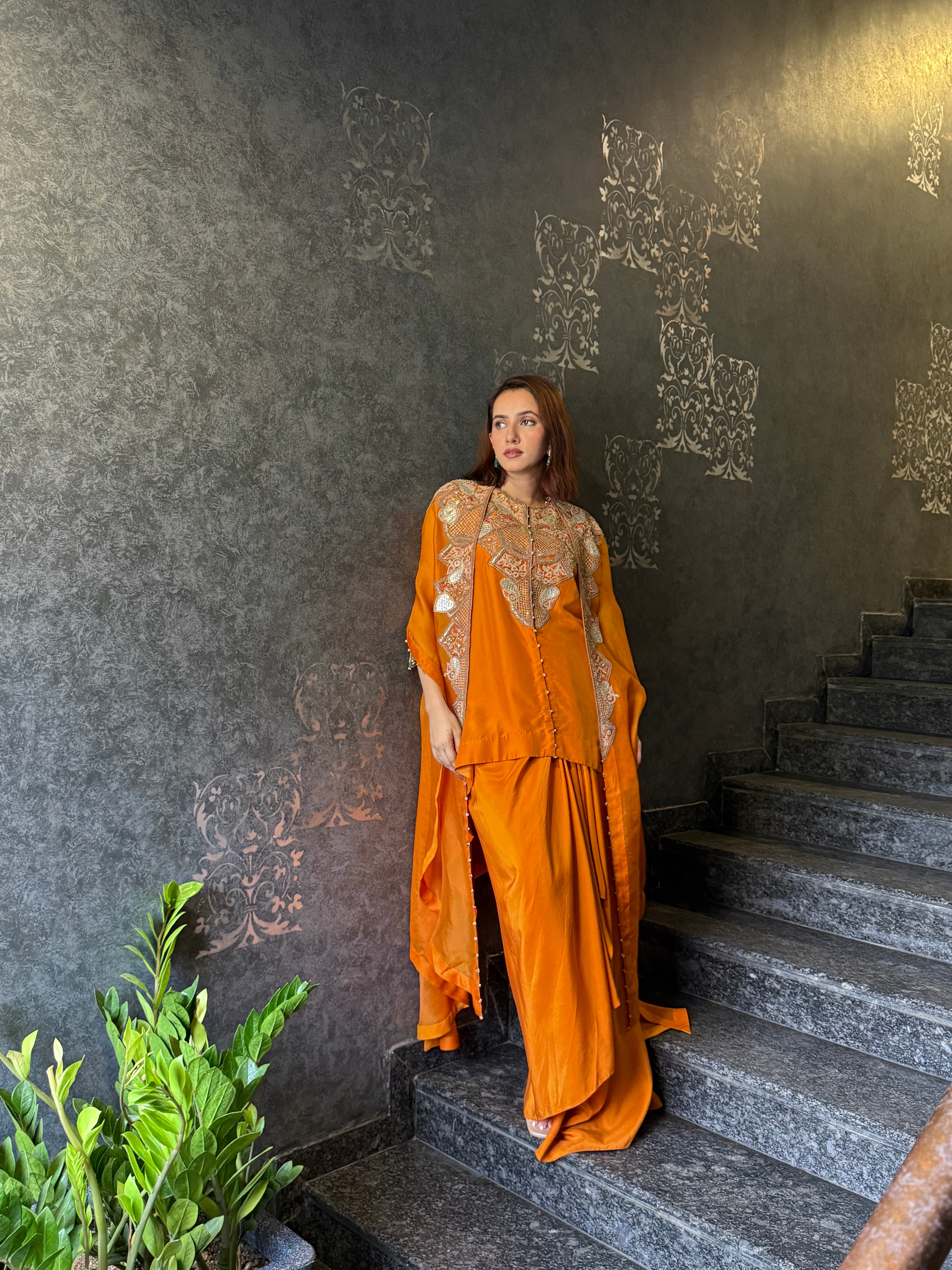 Orange - Butterfly Cape Set