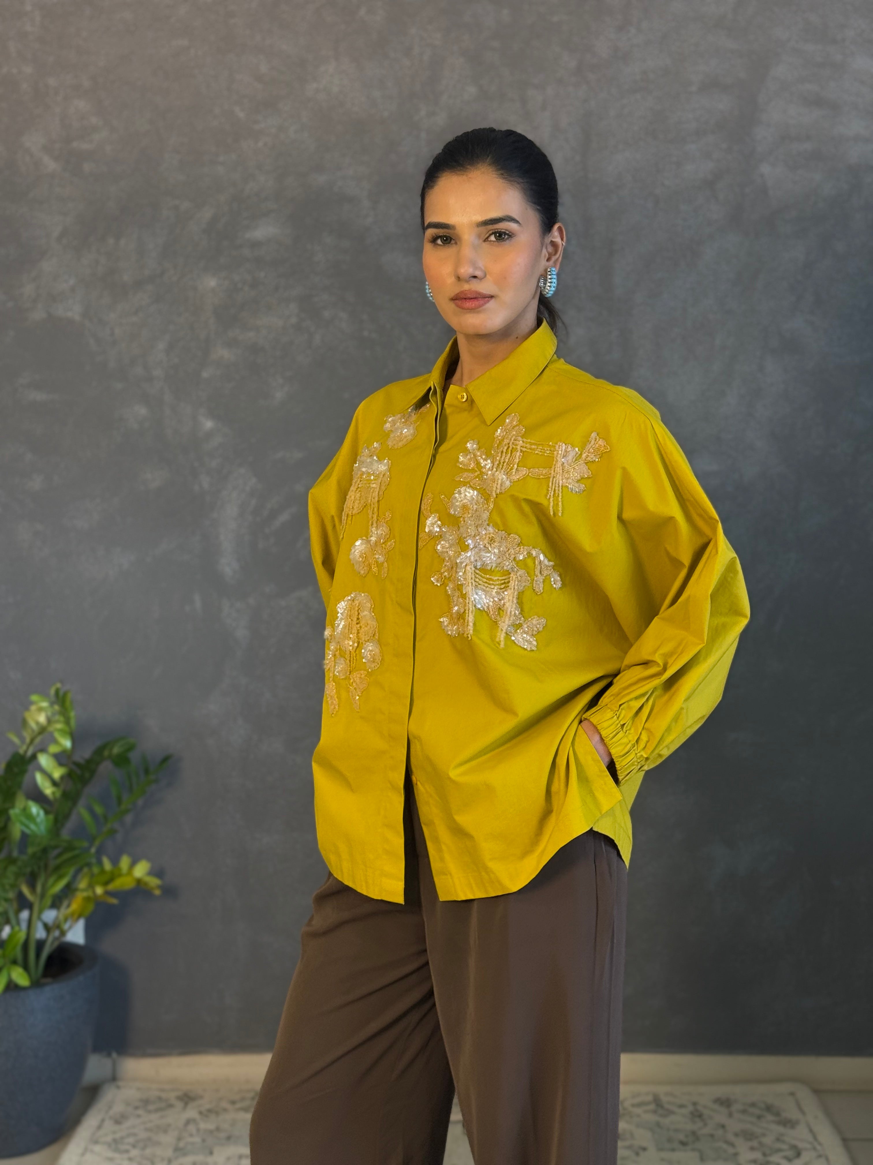 Cotton Embroidered Handcrafted Oversized Shirt