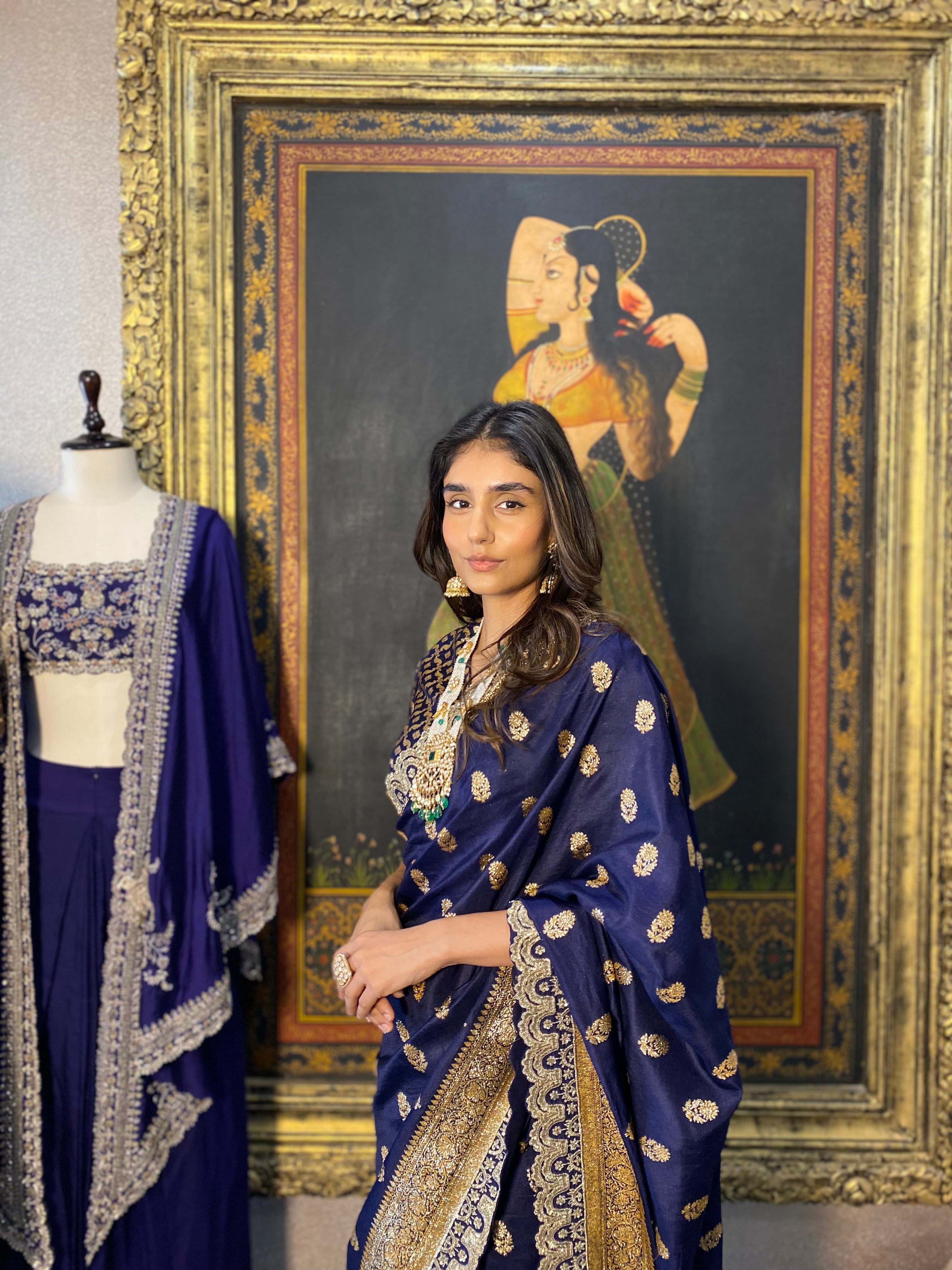 PURPLE BANARAS SAREE SET