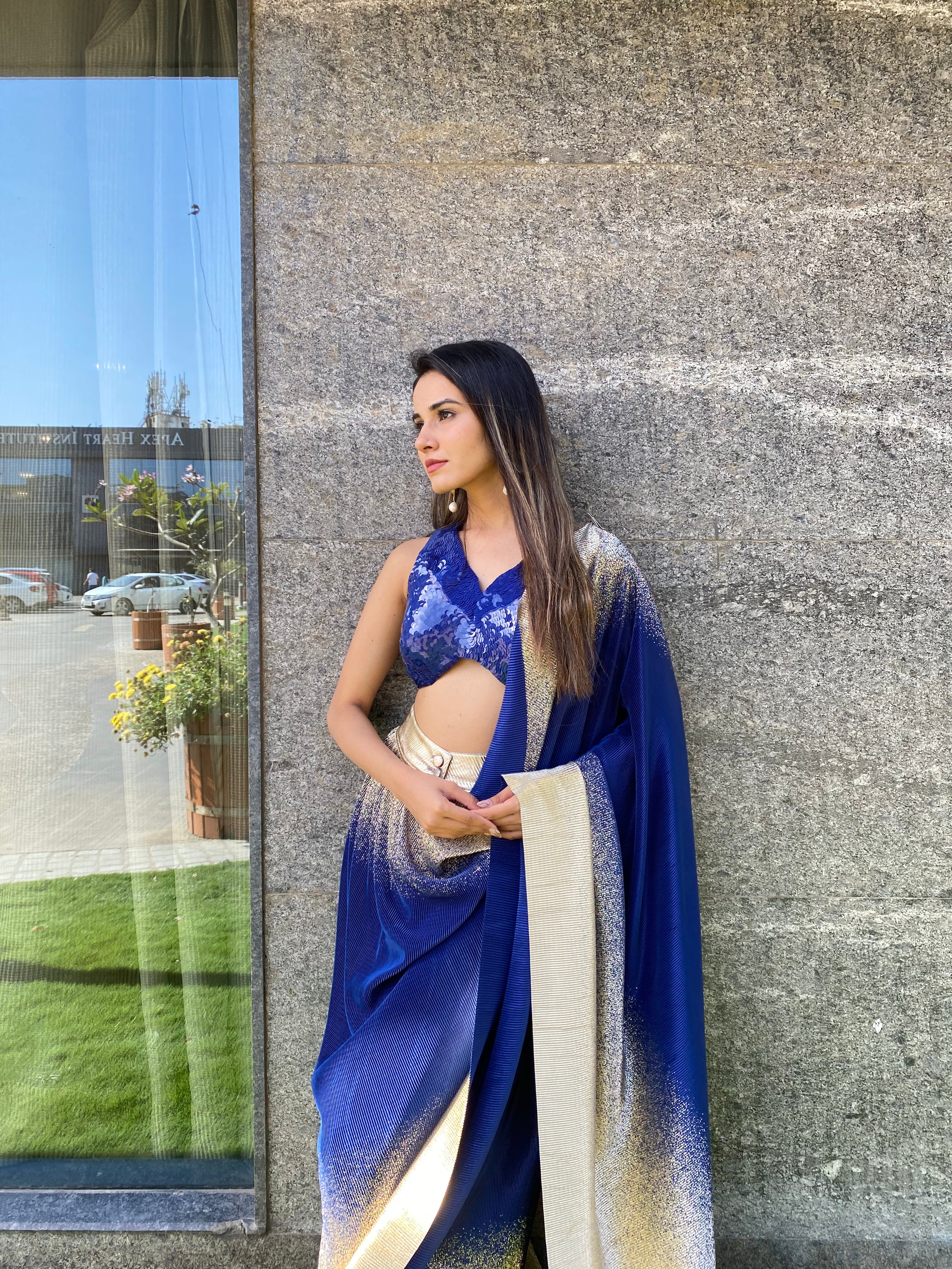 Blue&Gold Saree