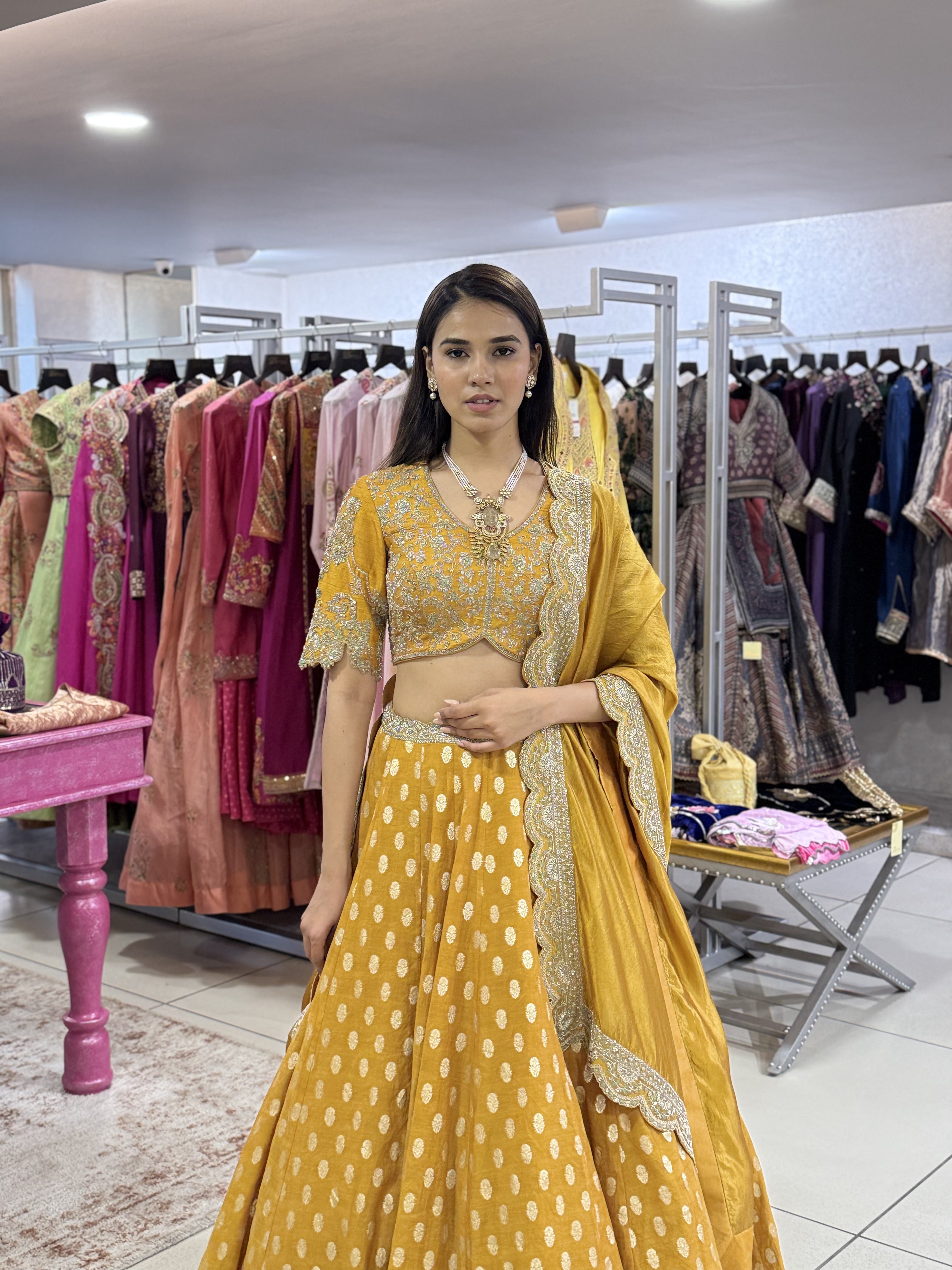 MUSTARD LEHENGA SET