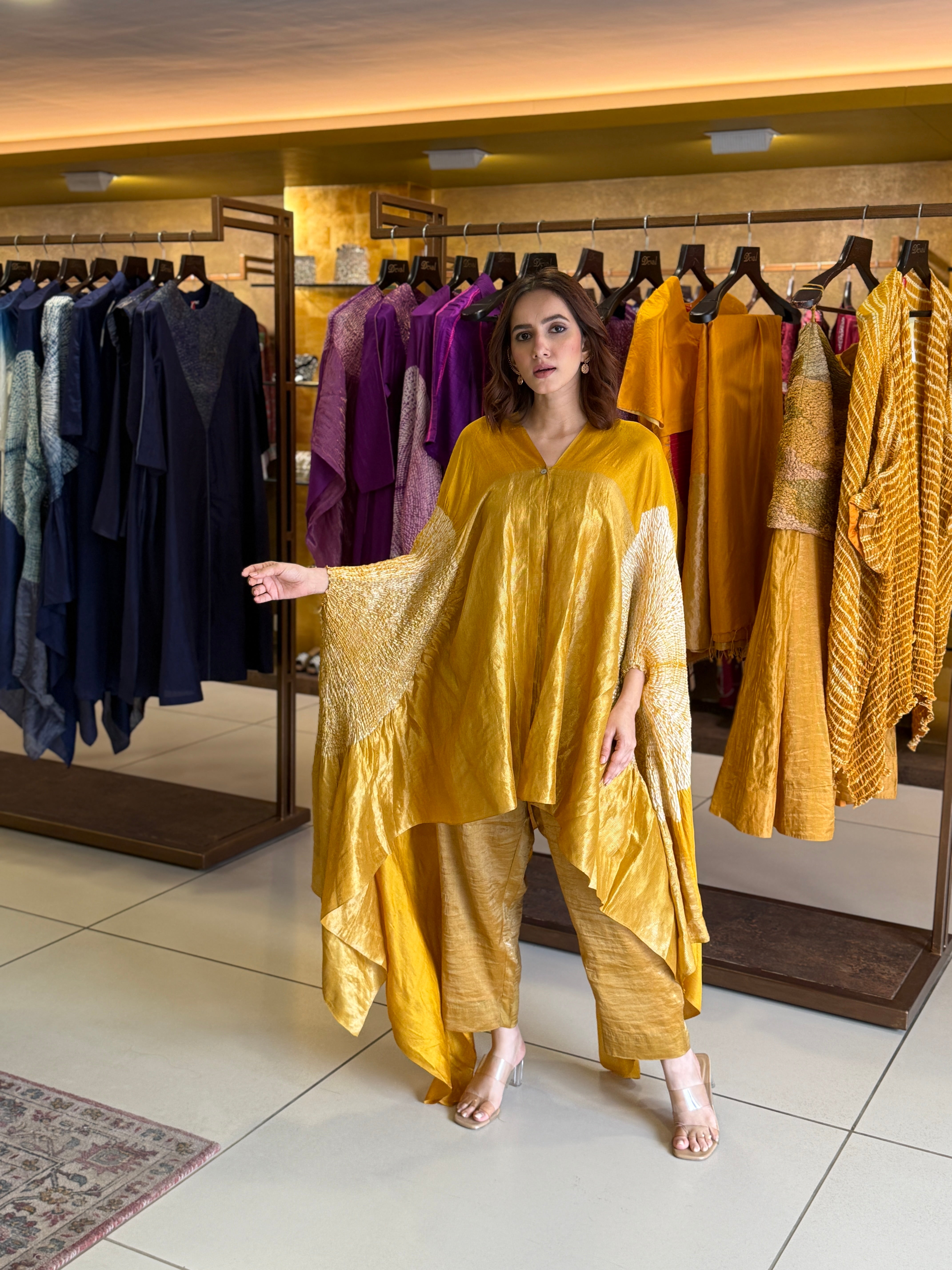 Metallic Pant - Mustard