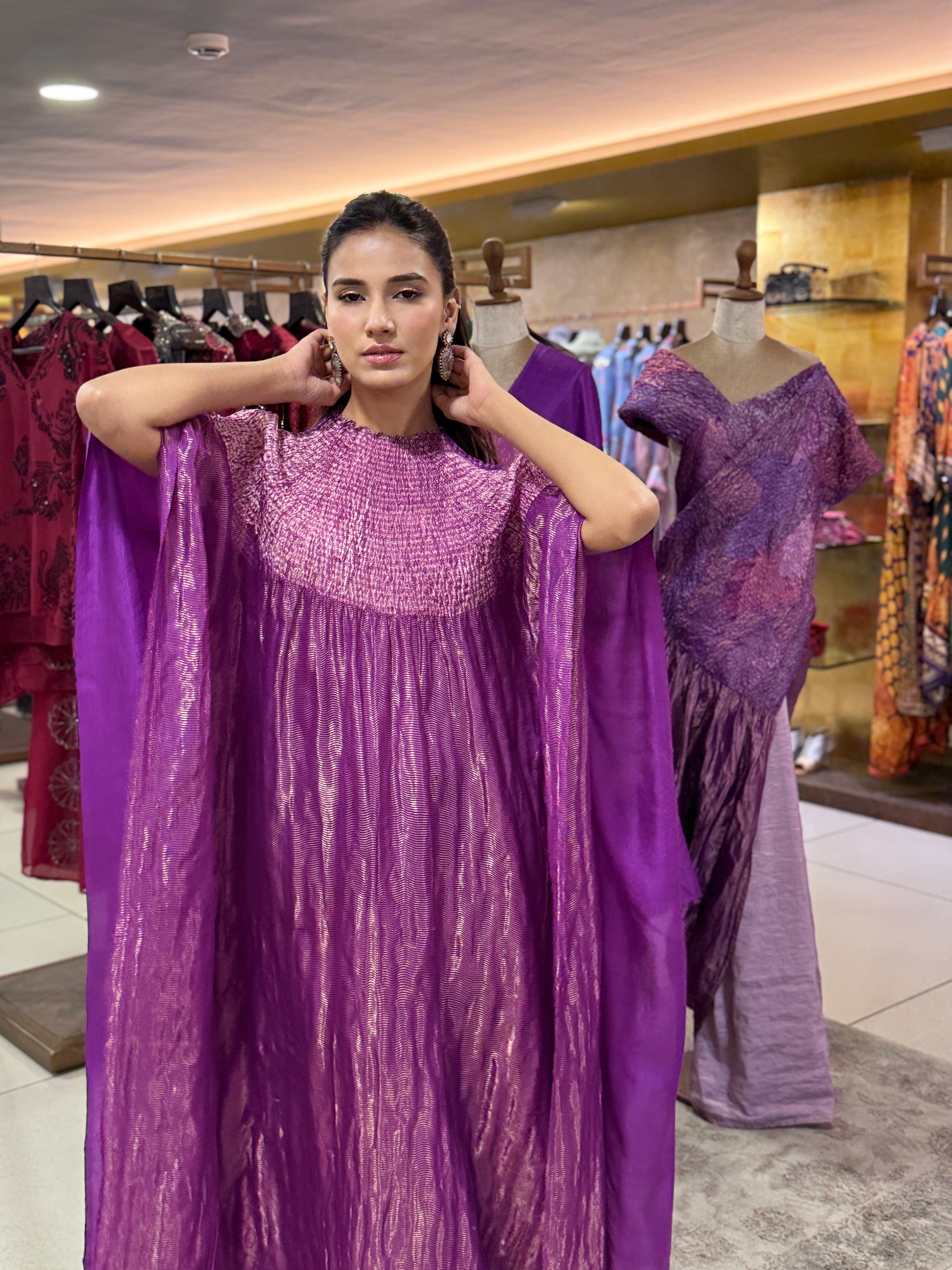 Sector Kaftan - Metallic Purple