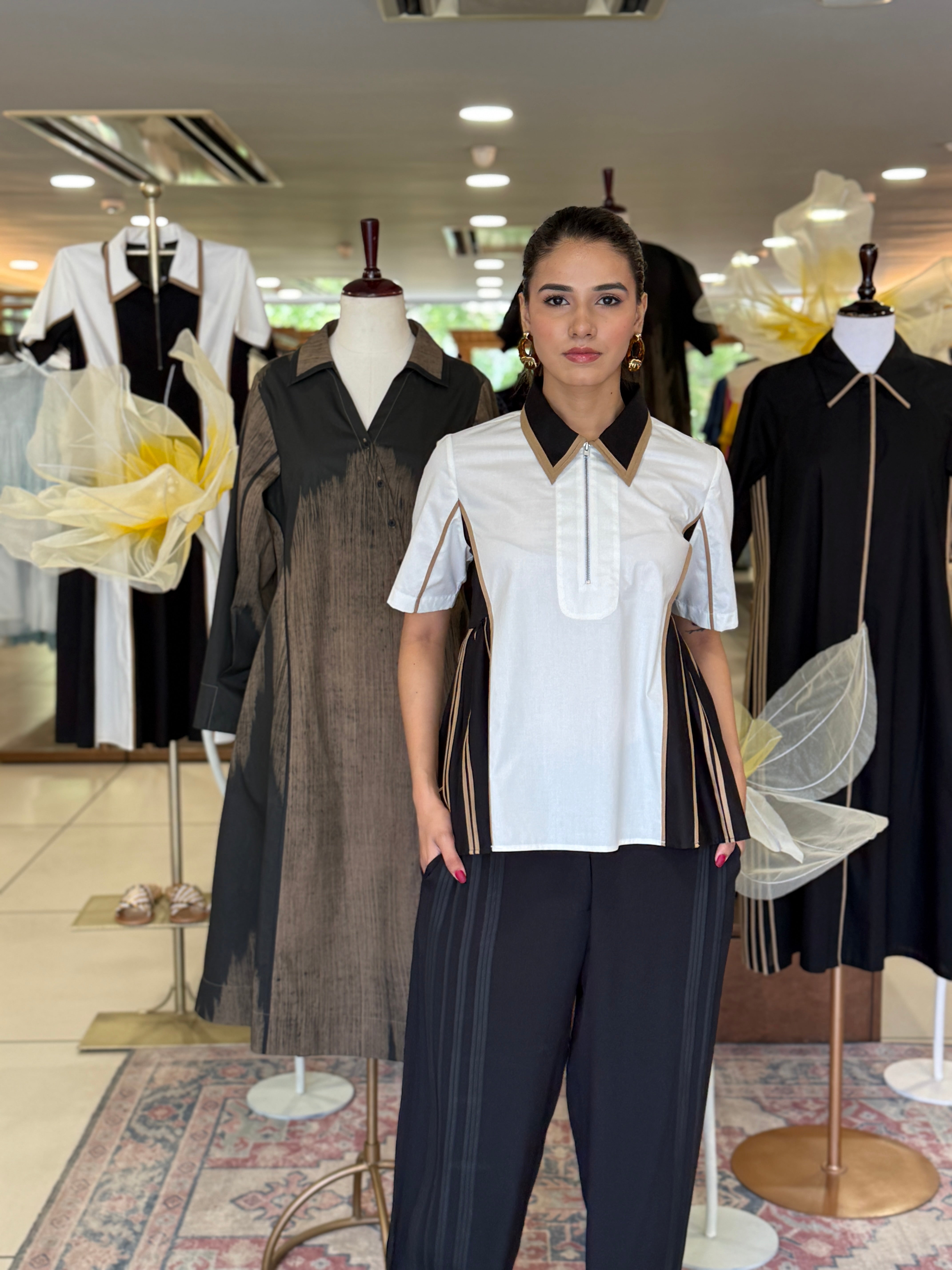 PANELLED FLARE SHIRT