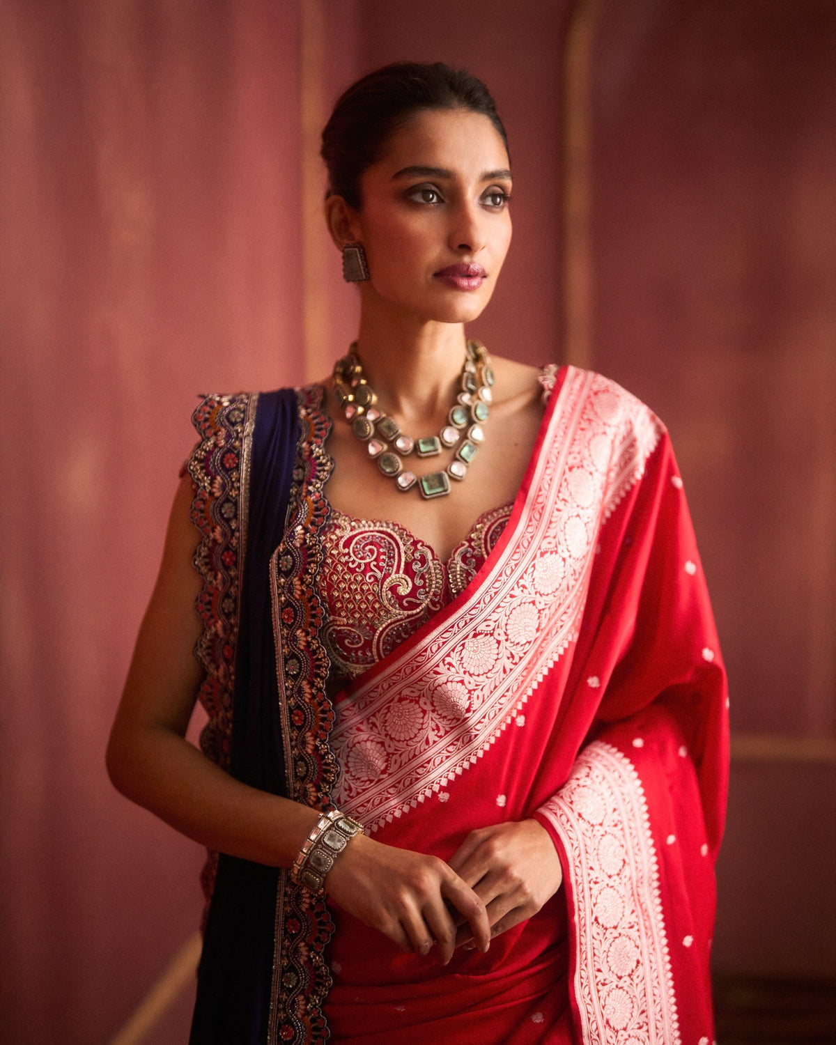 Pink Banarasi Saree