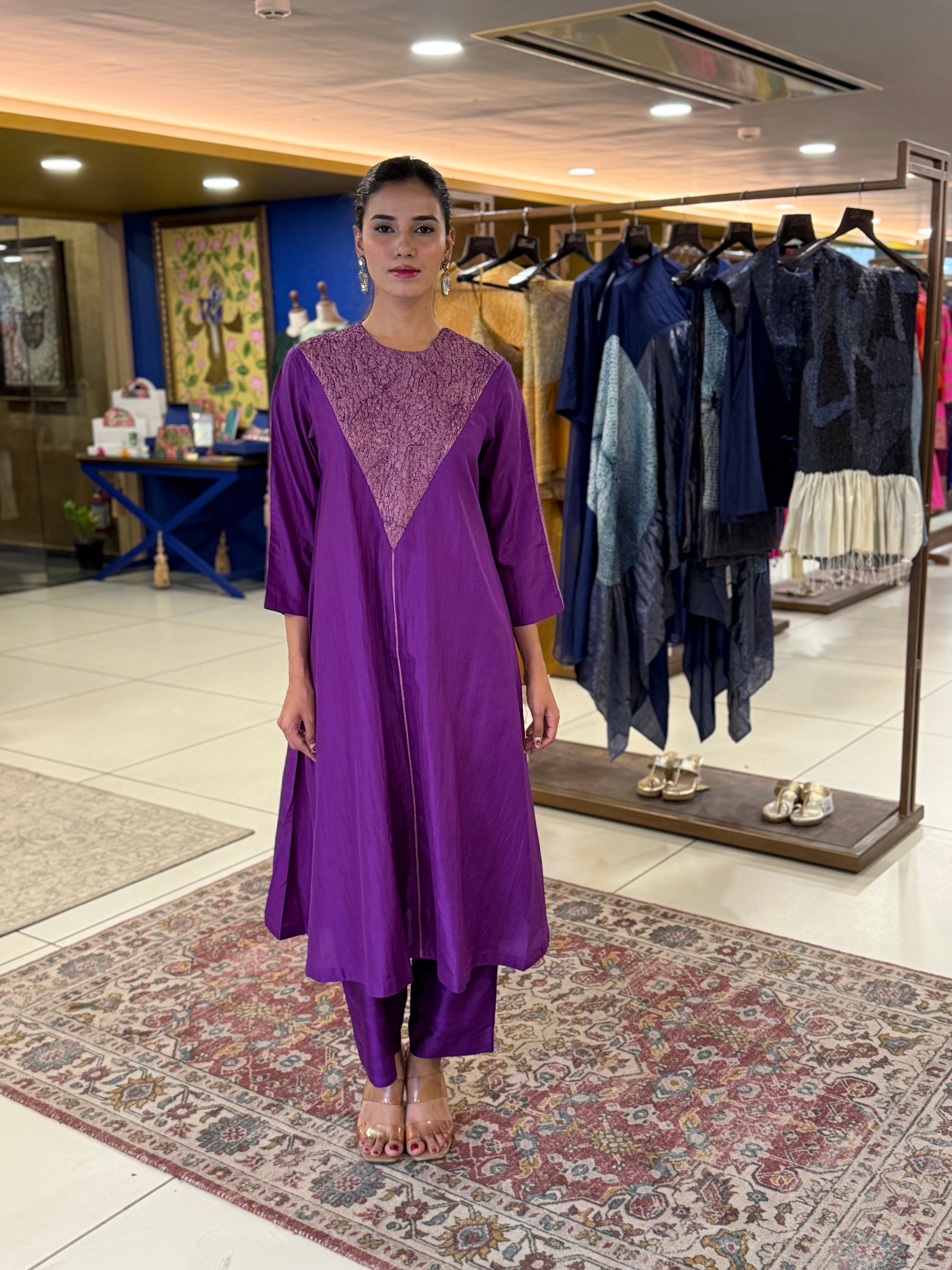 purple Armour Kurta