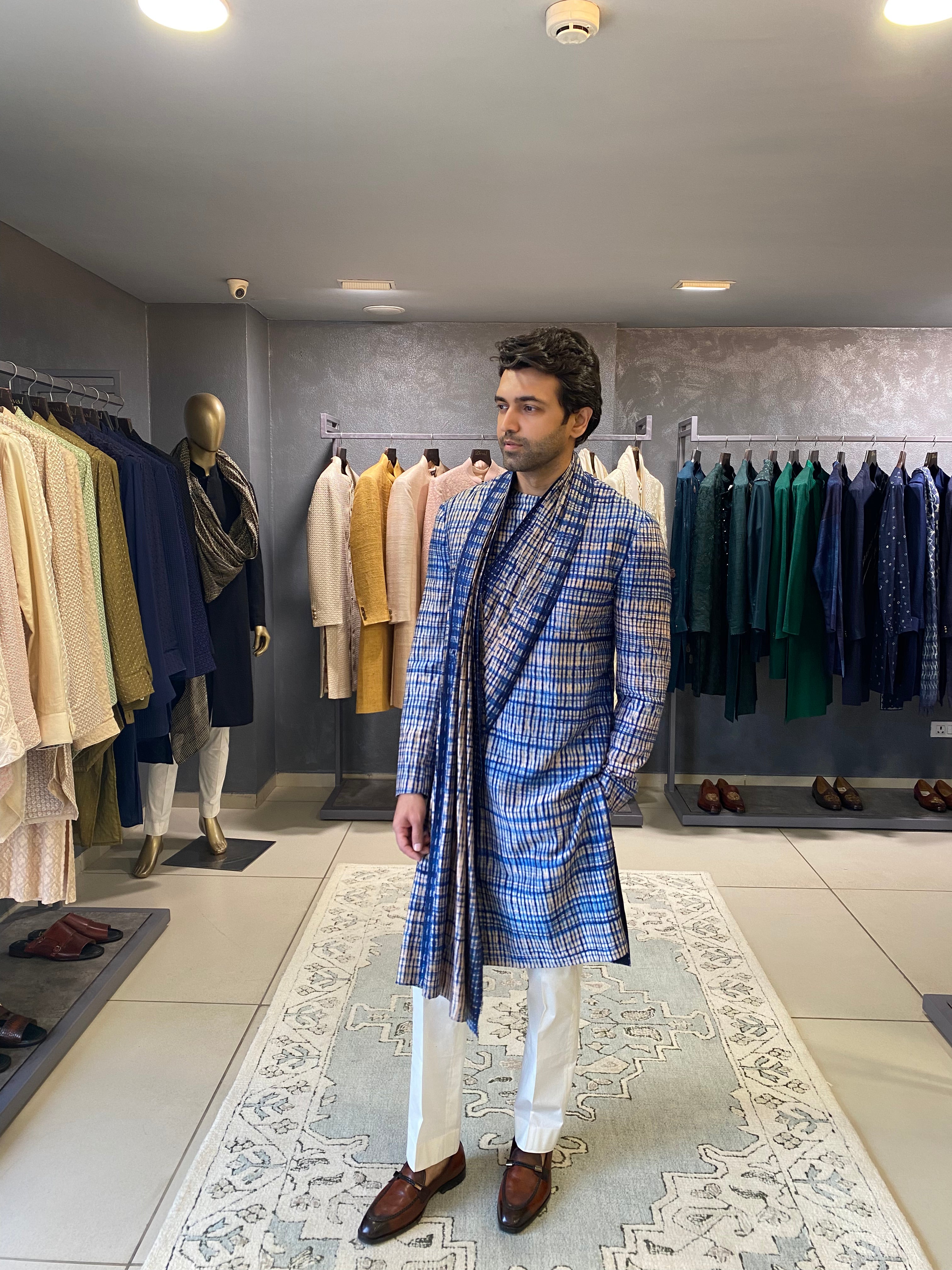 Indigo Printed - Draped Kurta Set