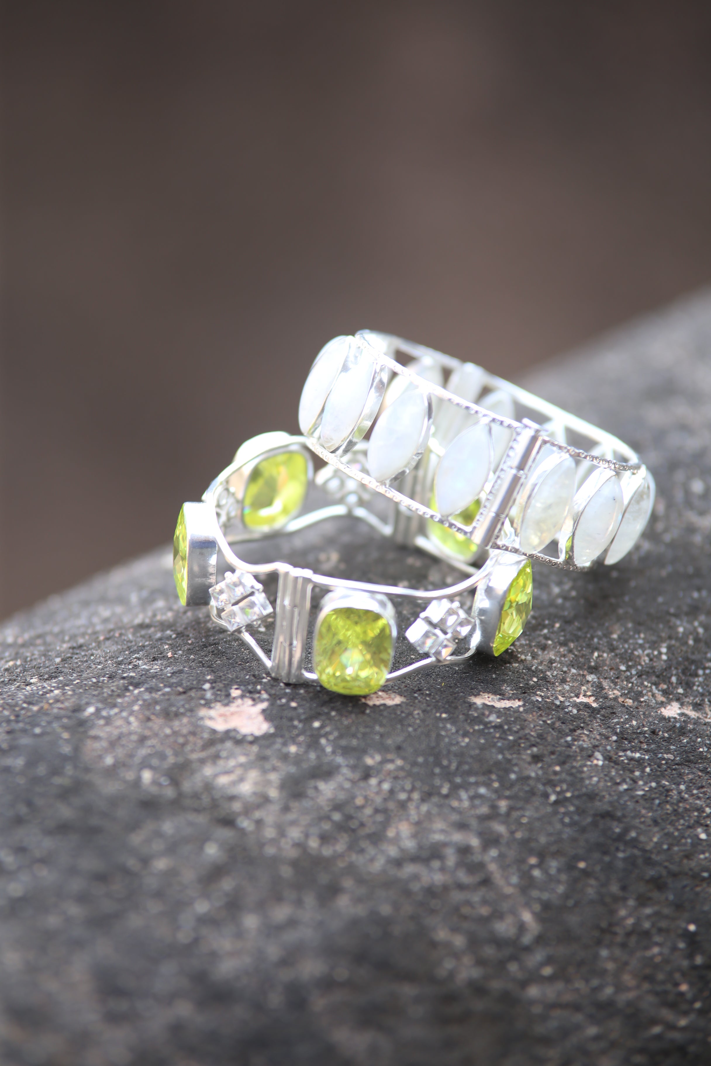 Petal Bloom – Gemstone Silver Bracelets