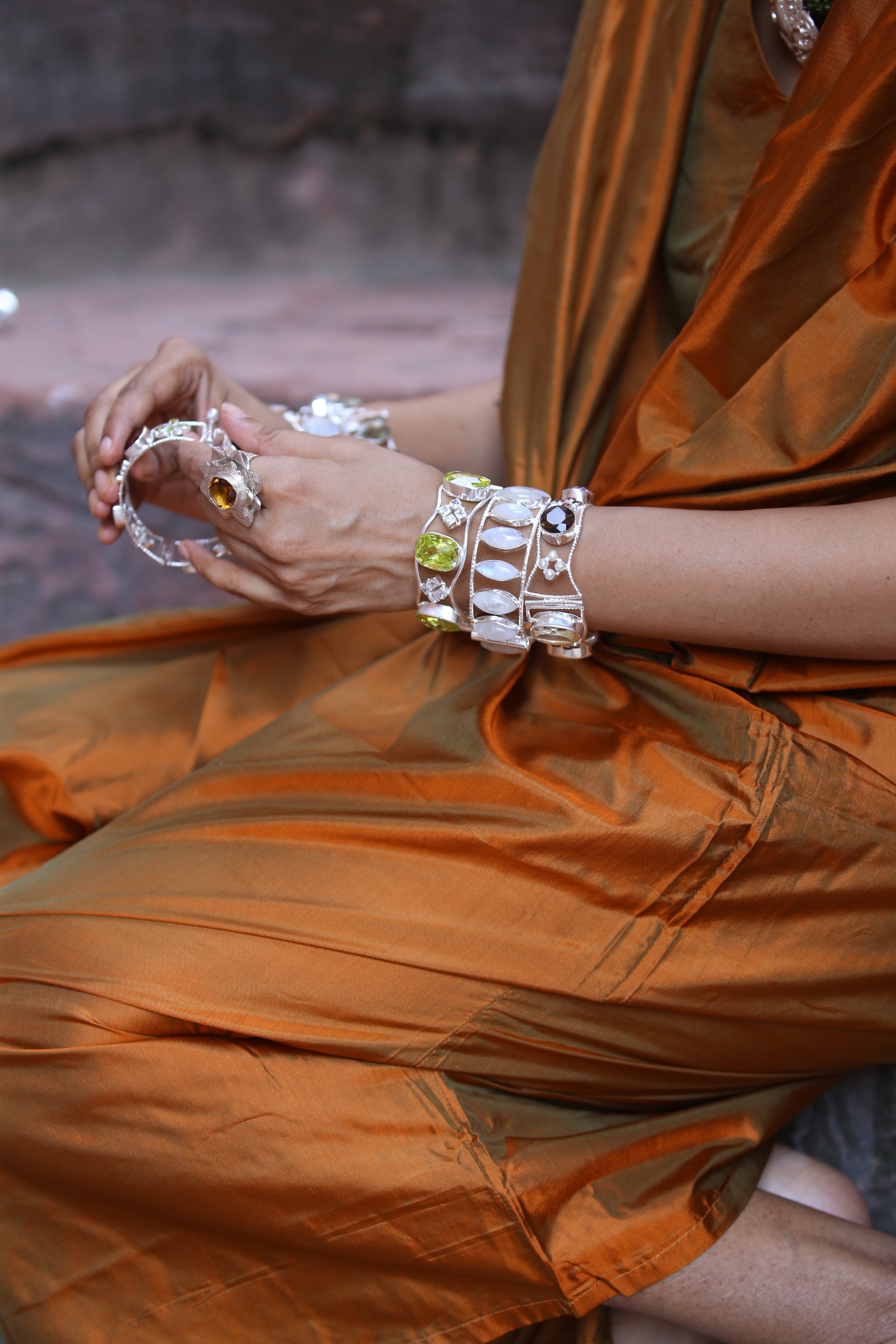 Petal Bloom – Gemstone Silver Bracelets