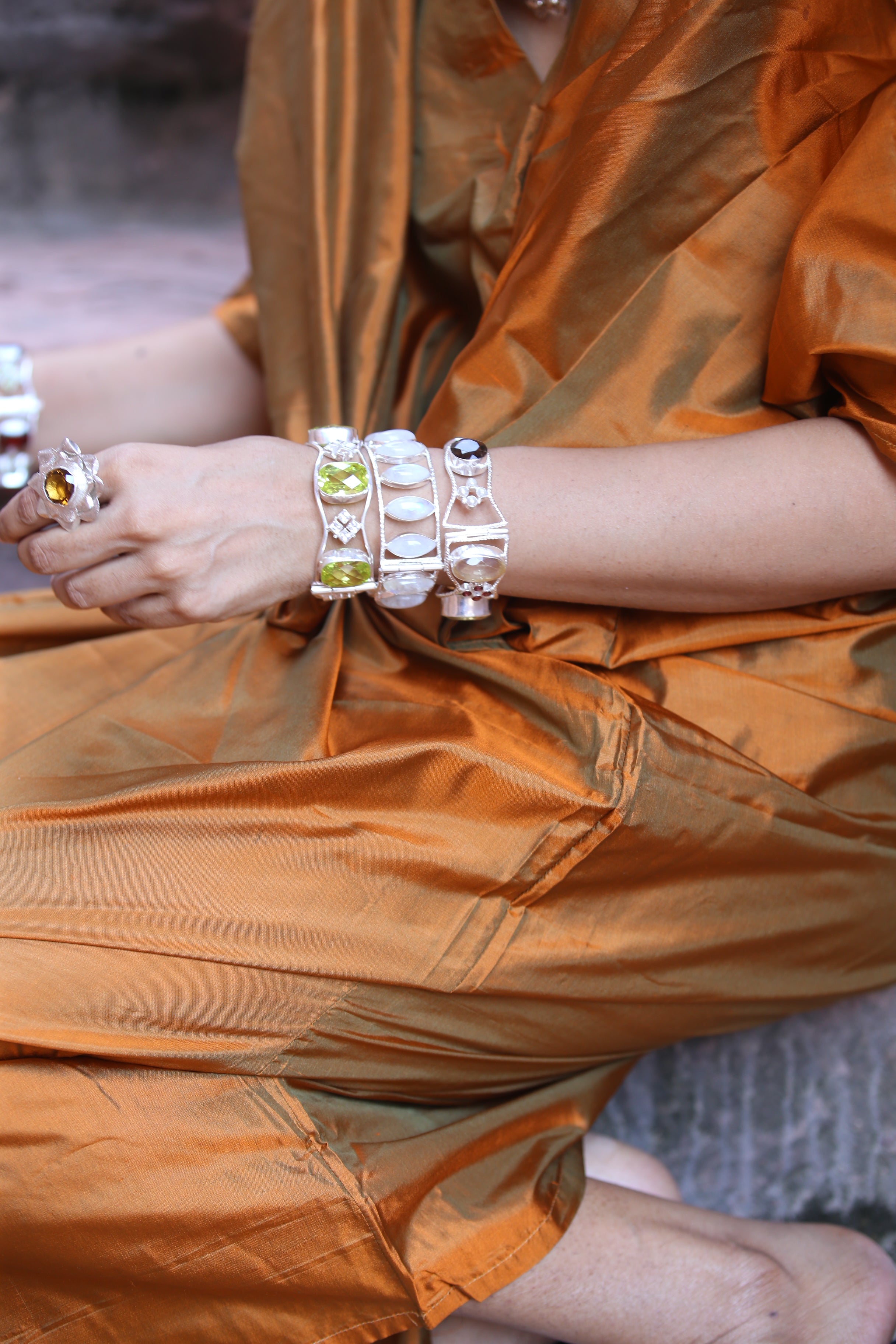 Petal Bloom – Gemstone Silver Bracelets