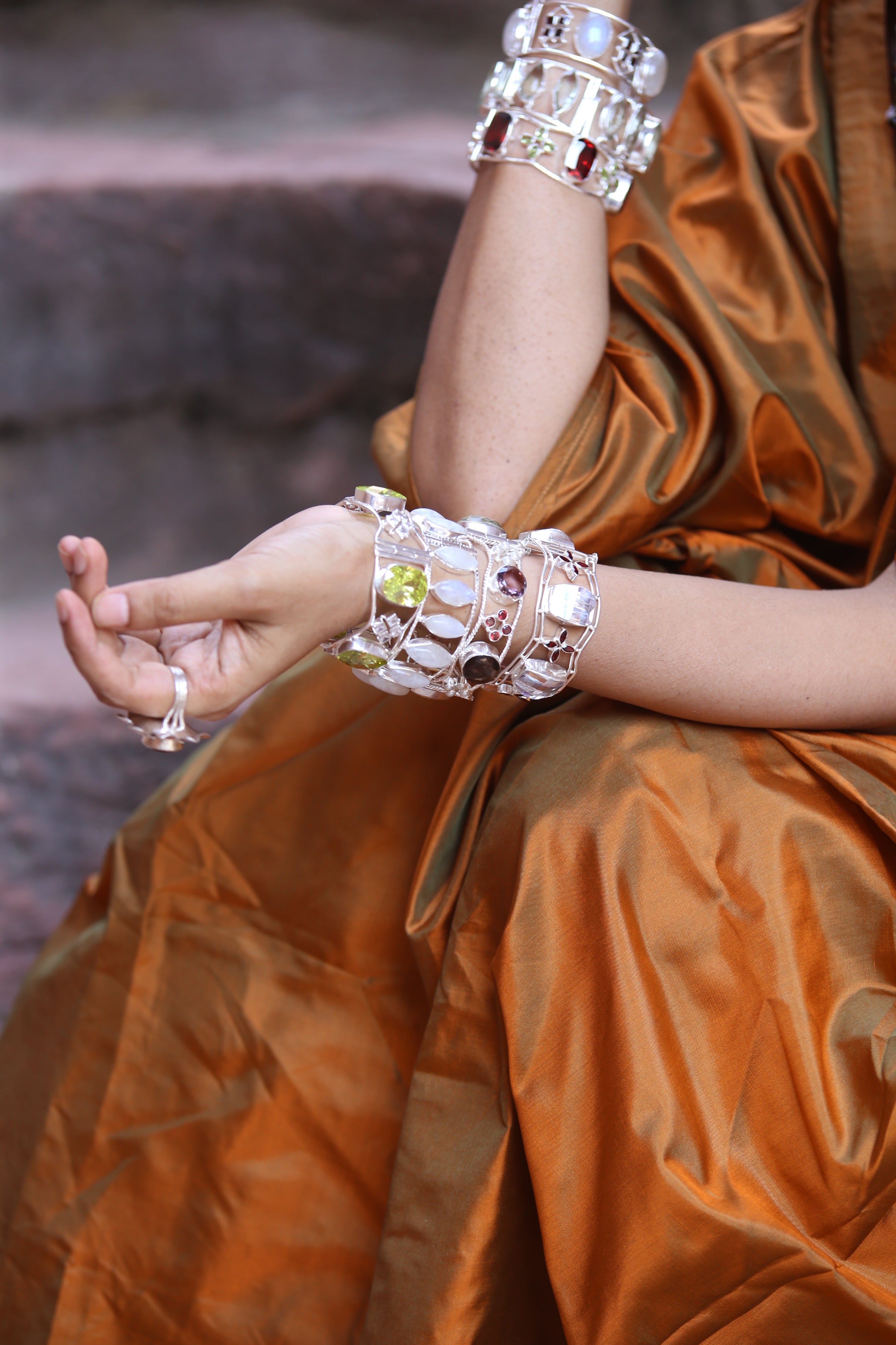 Petal Bloom – Gemstone Silver Bracelets