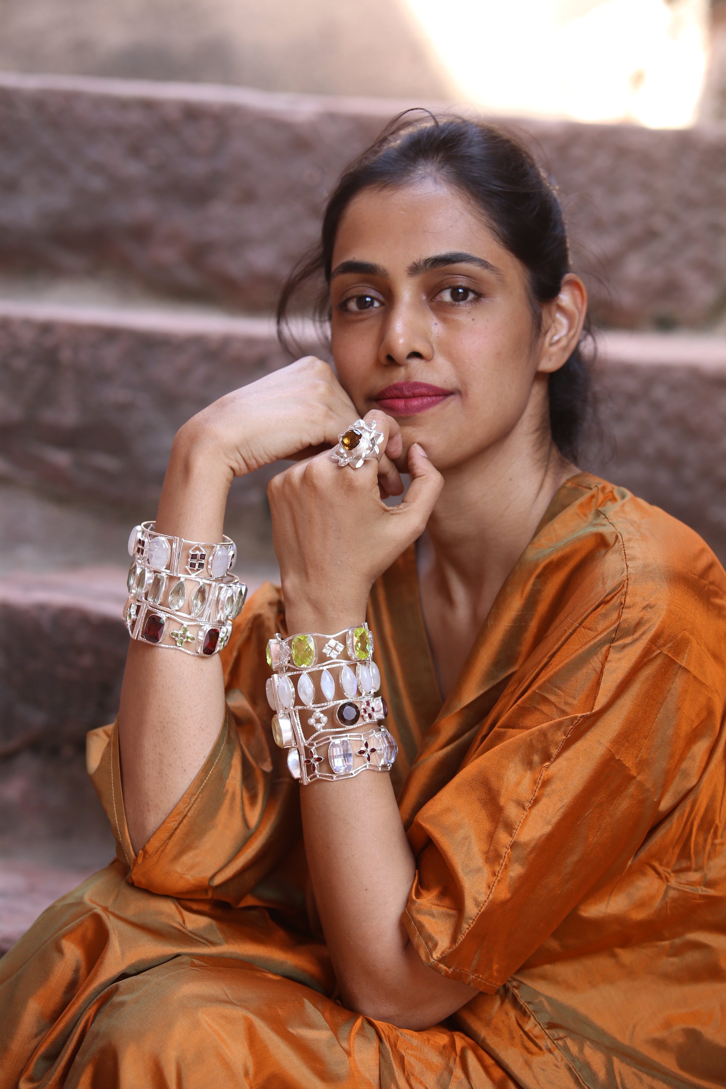 Petal Bloom – Gemstone Silver Bracelets