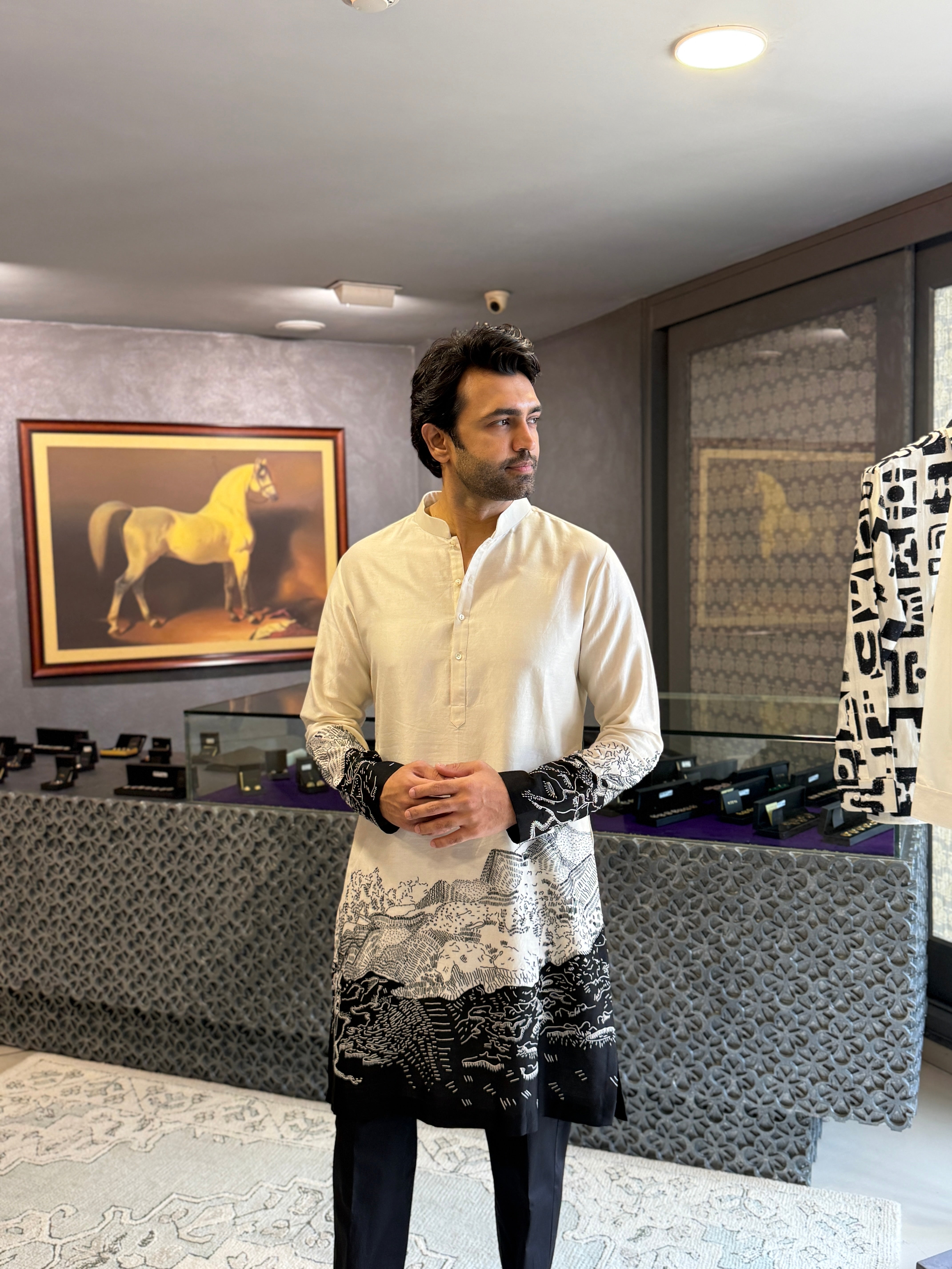 Shadow Camo Placement Kurta Set