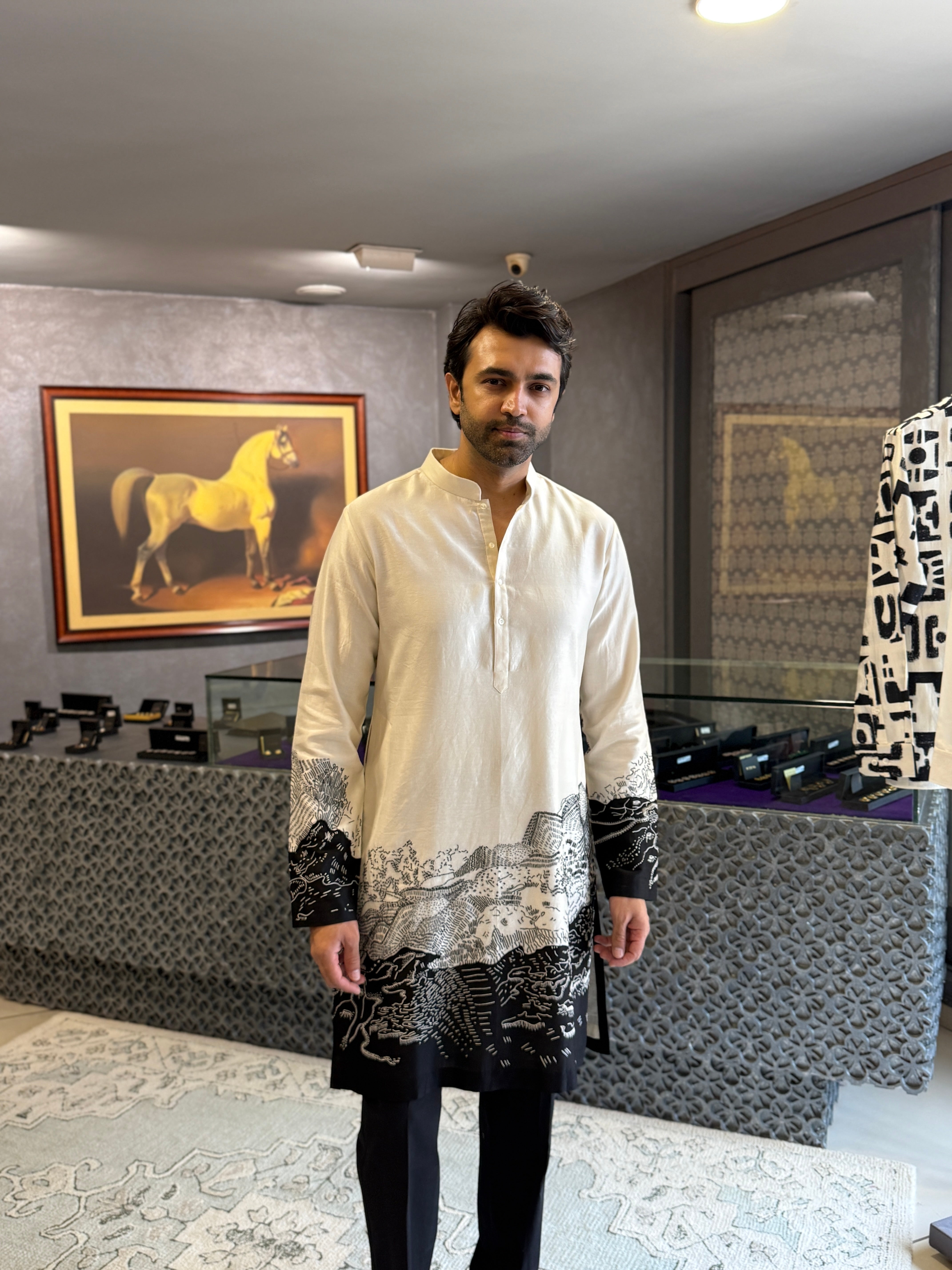 Shadow Camo Placement Kurta Set