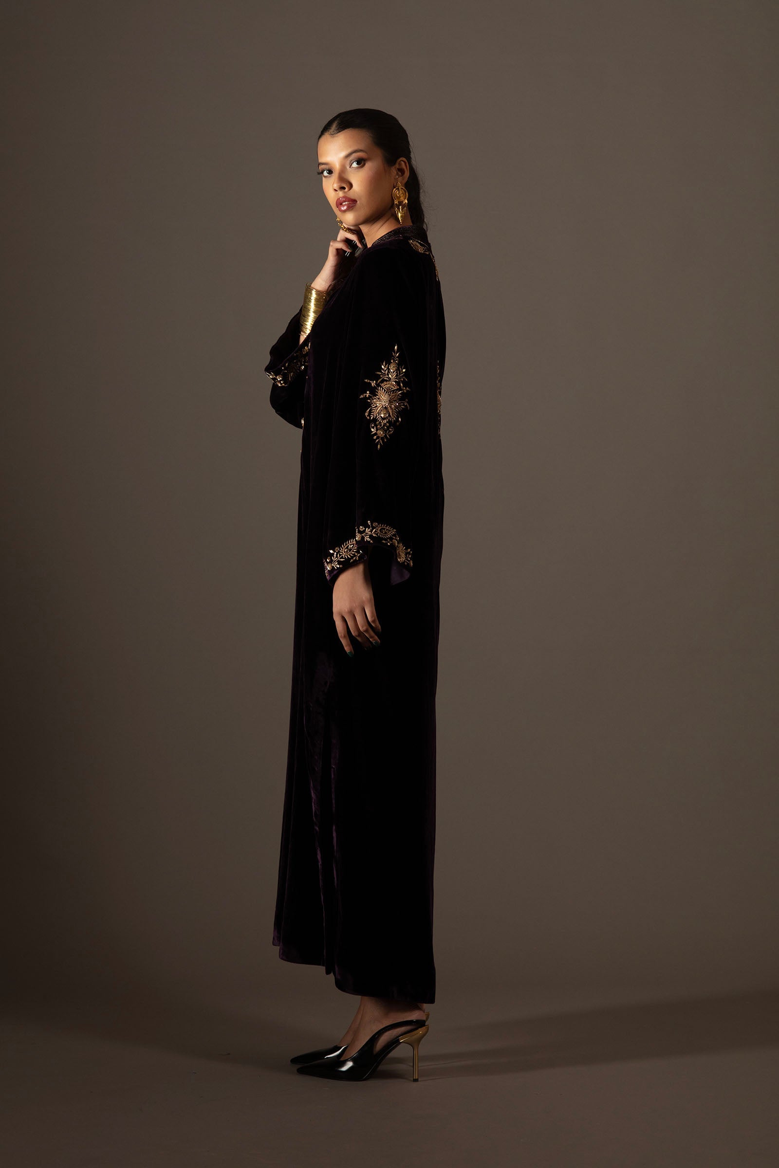 Anaya Long Velvet- Purple