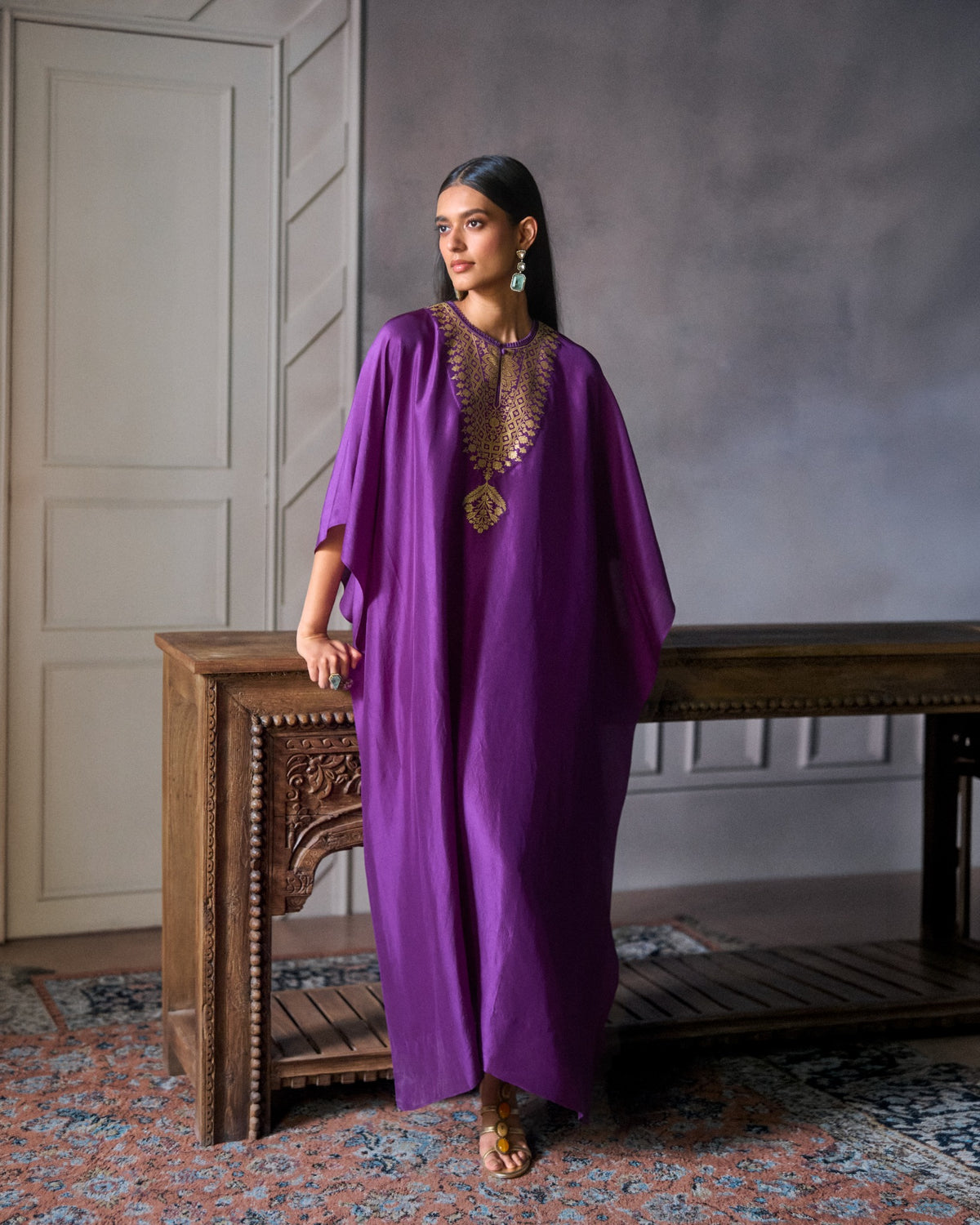 Purple Kaftan Set