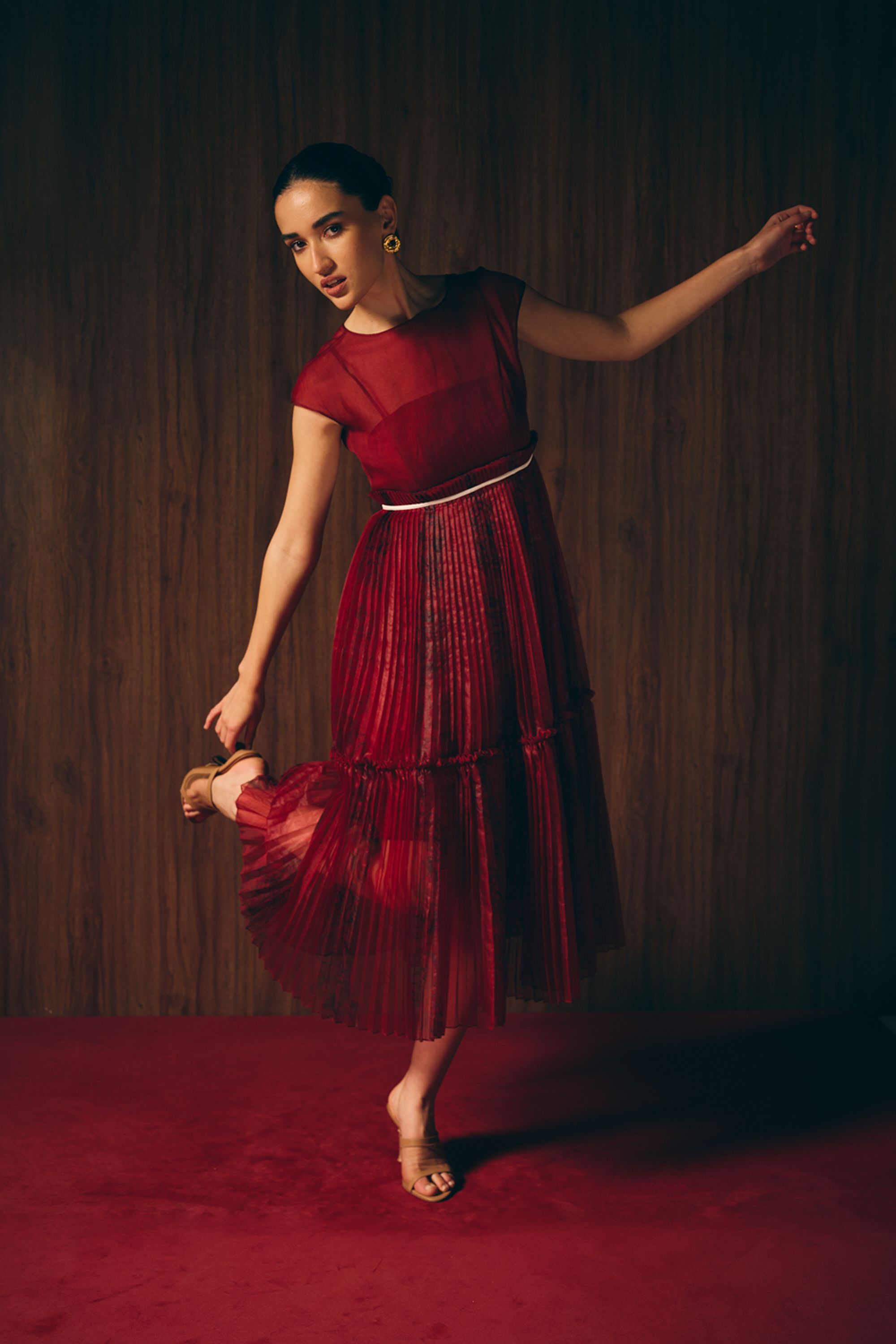 Carmine red dress