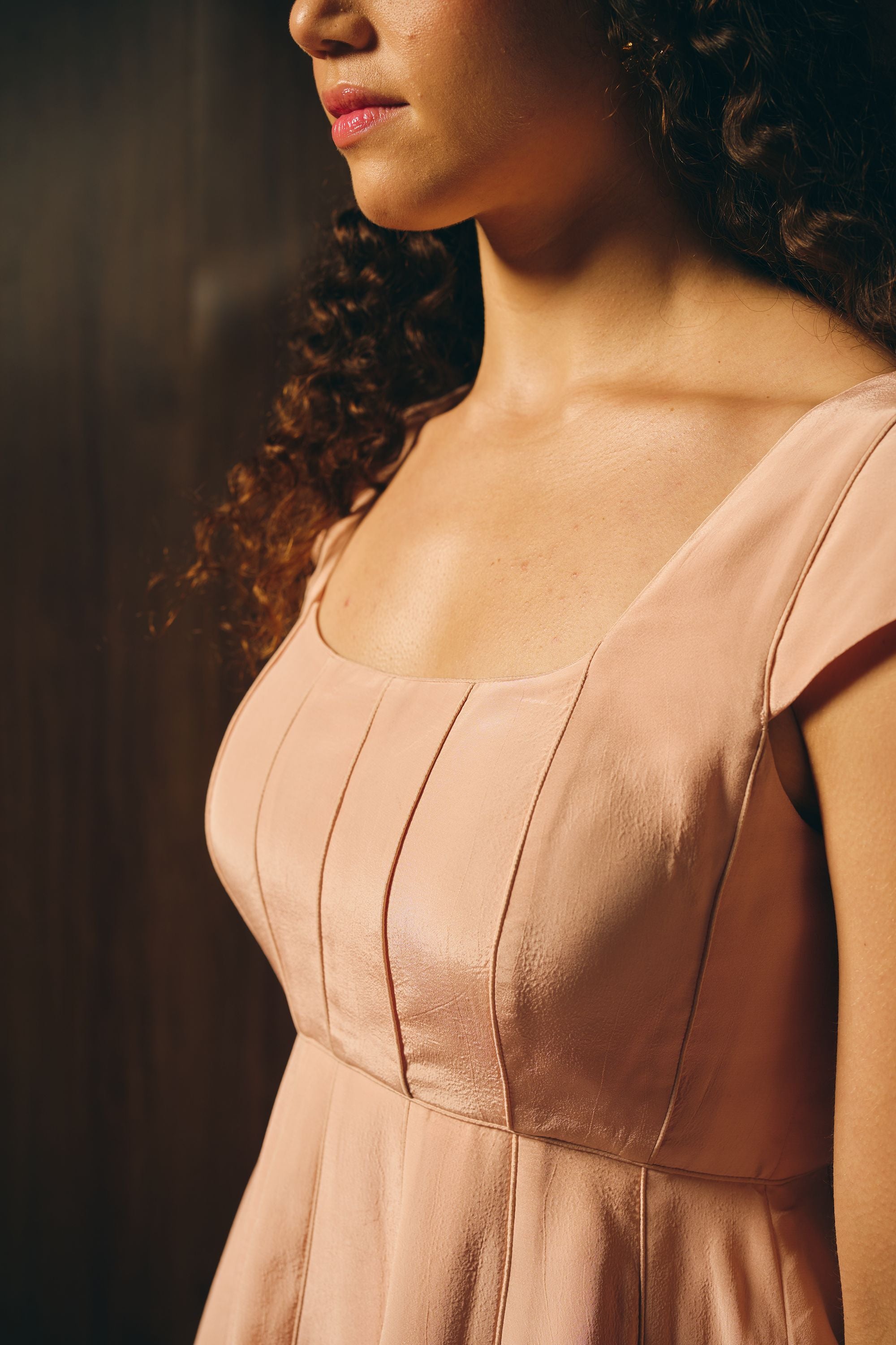 Misty rose short dress