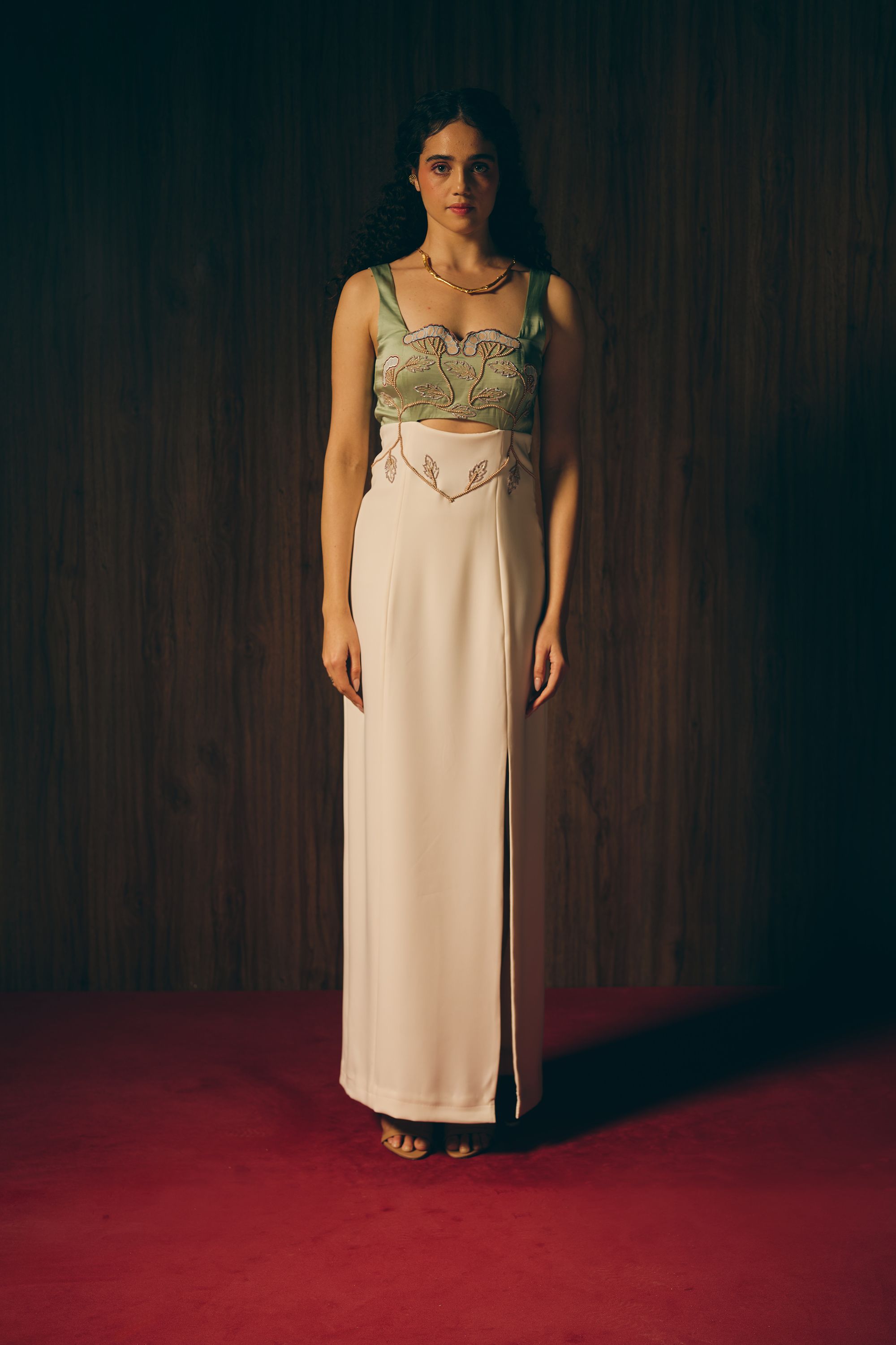 Sage silken gown