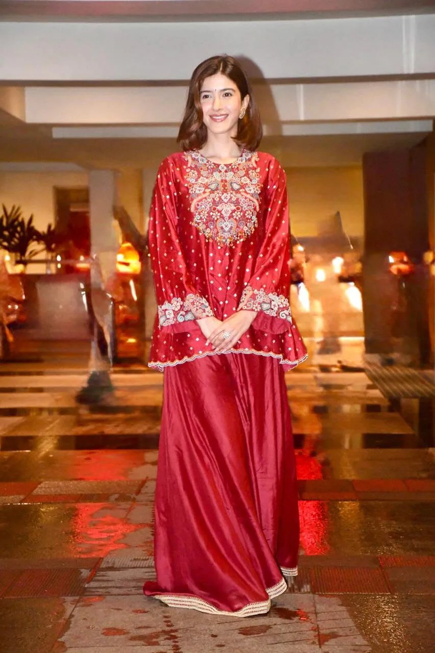 Maroon kurta sharara set