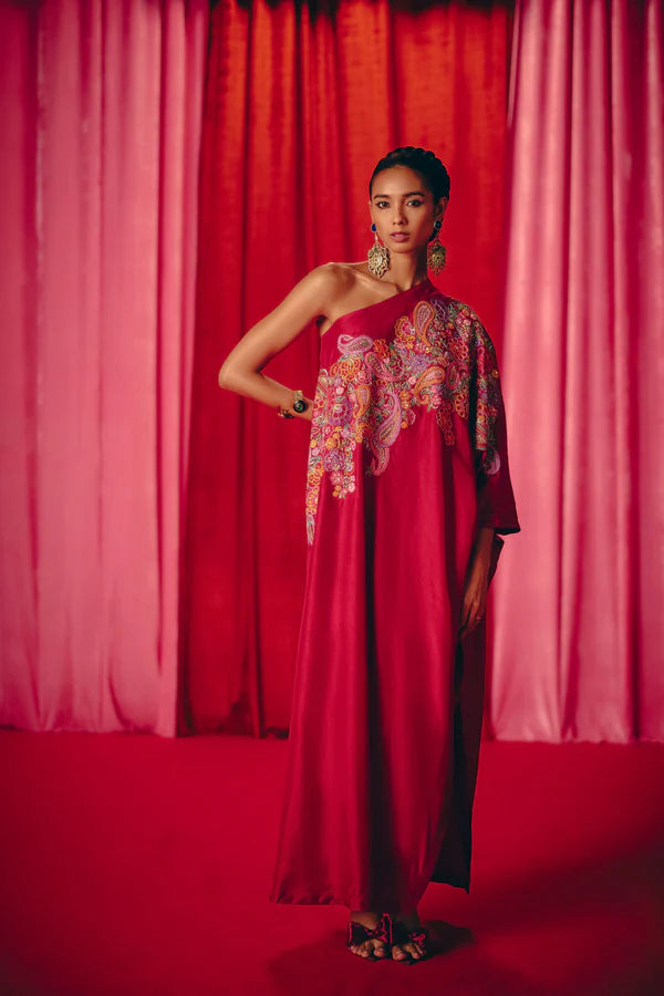 open lace back dress The Bali One Shoulder Kaftan main image 1