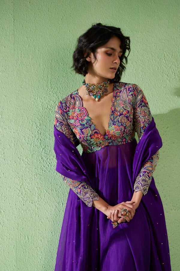 Purple Fluido Anarkali