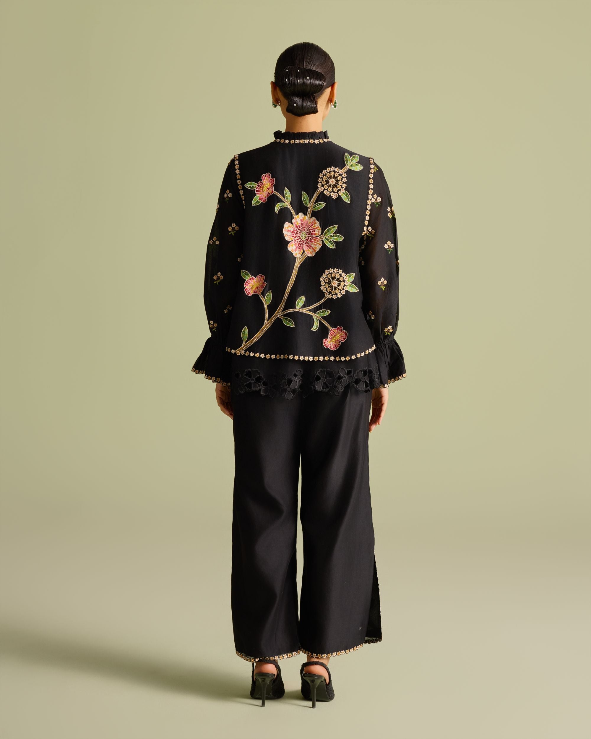Black Mosaic Pants