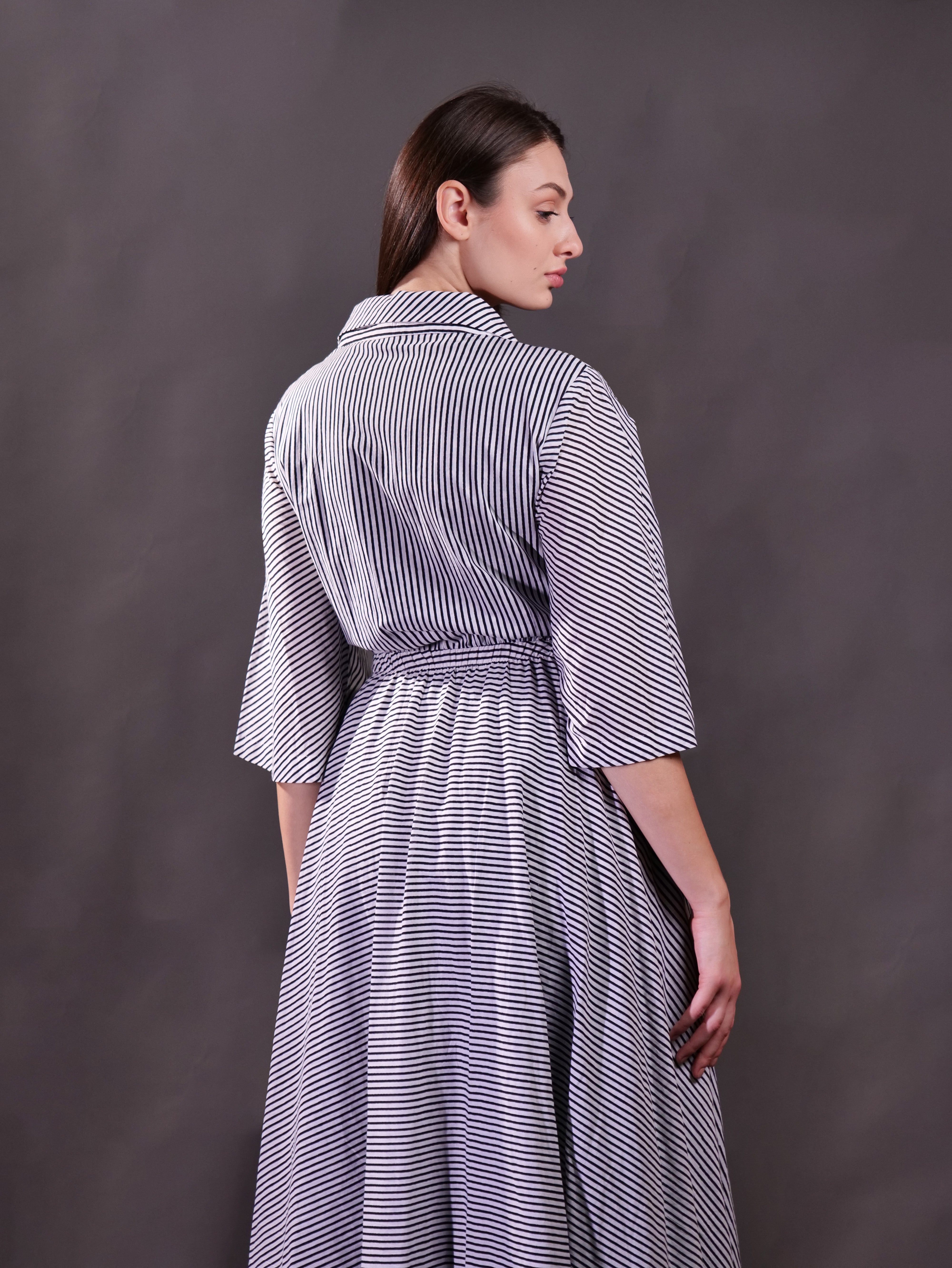 Block Printed Stripe dress