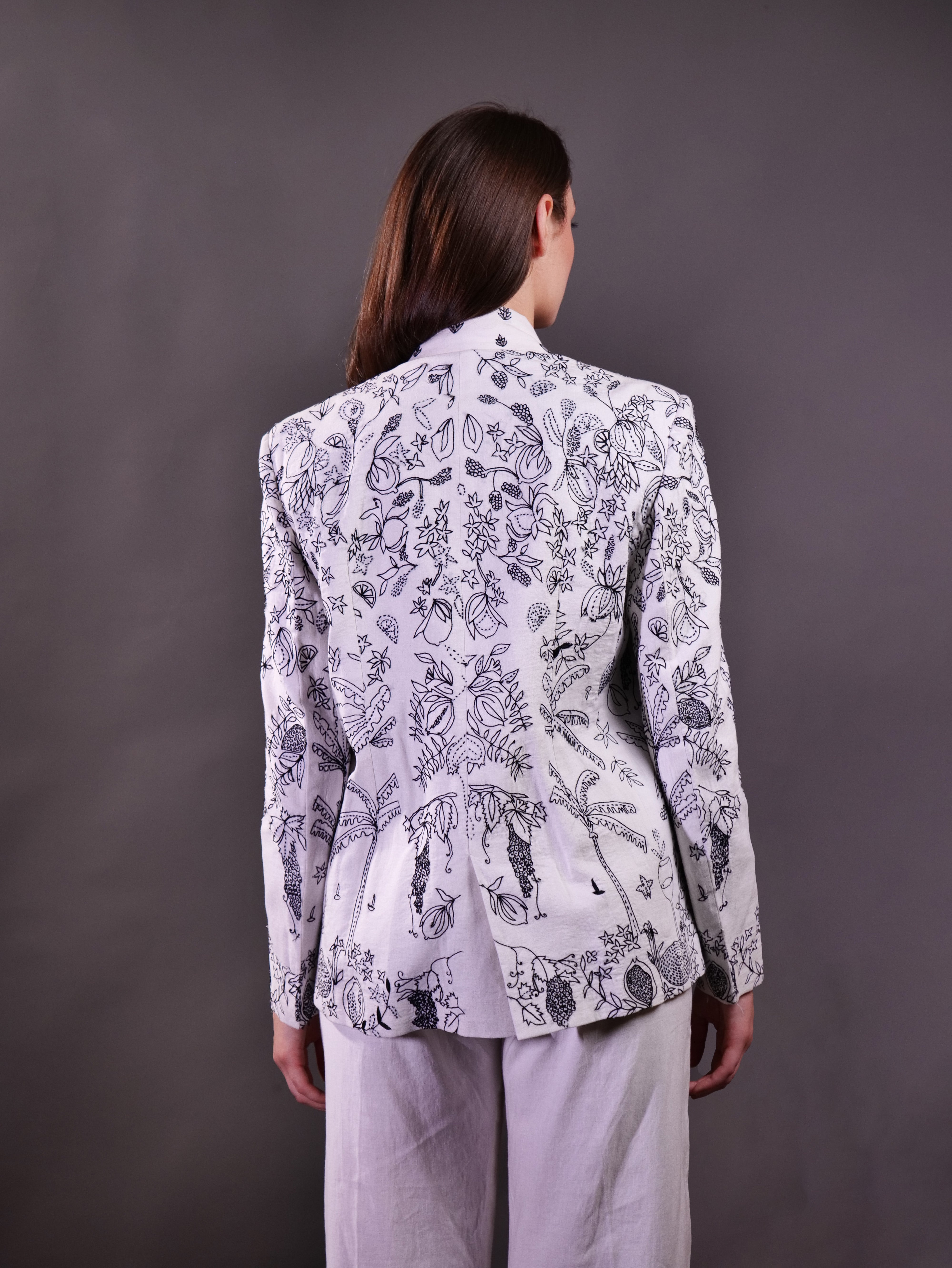 Kantha Embroidered Blazer with Trousers