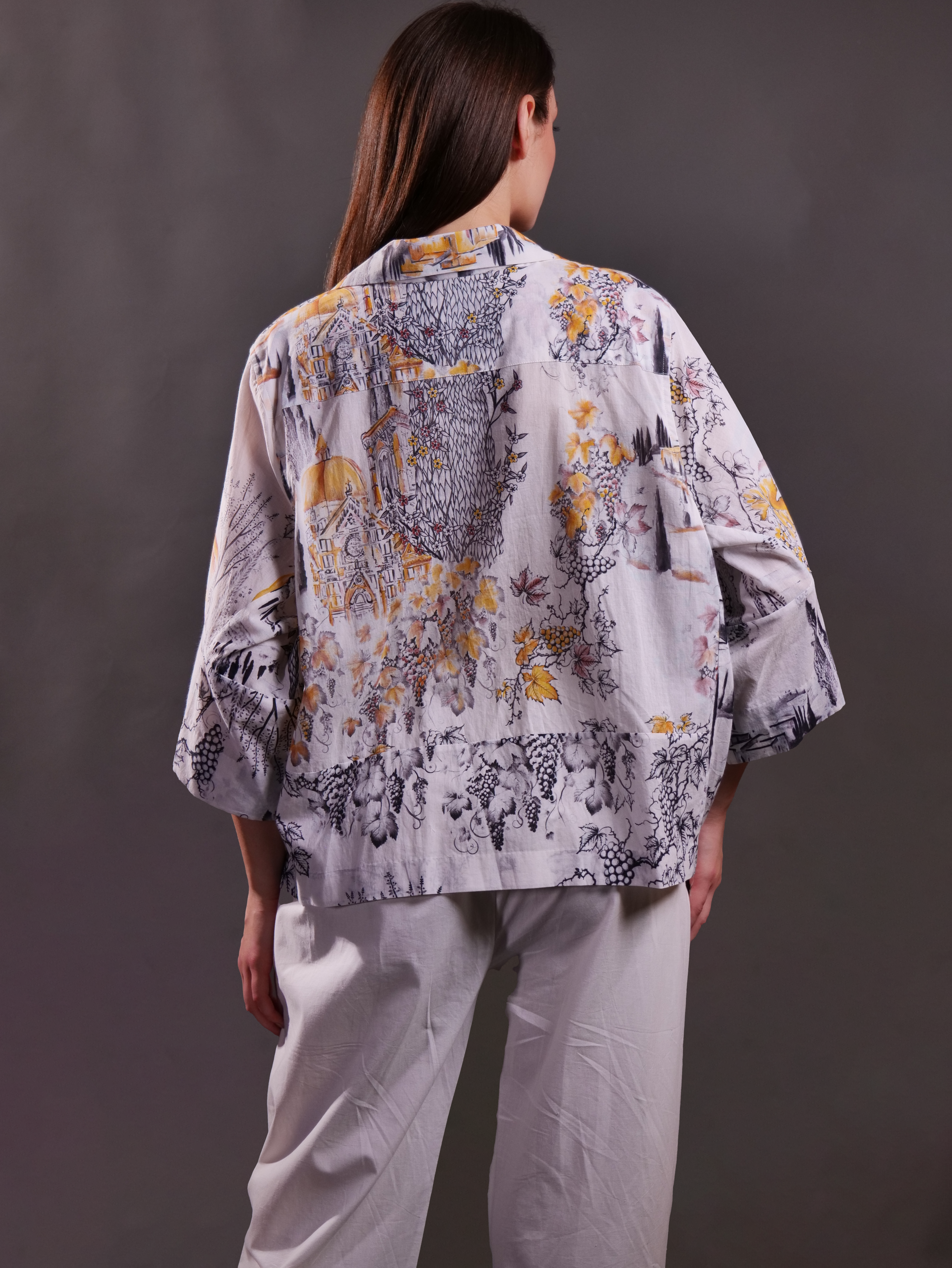 Printed Shirt with Hand Embroidered Highlight with Trousers