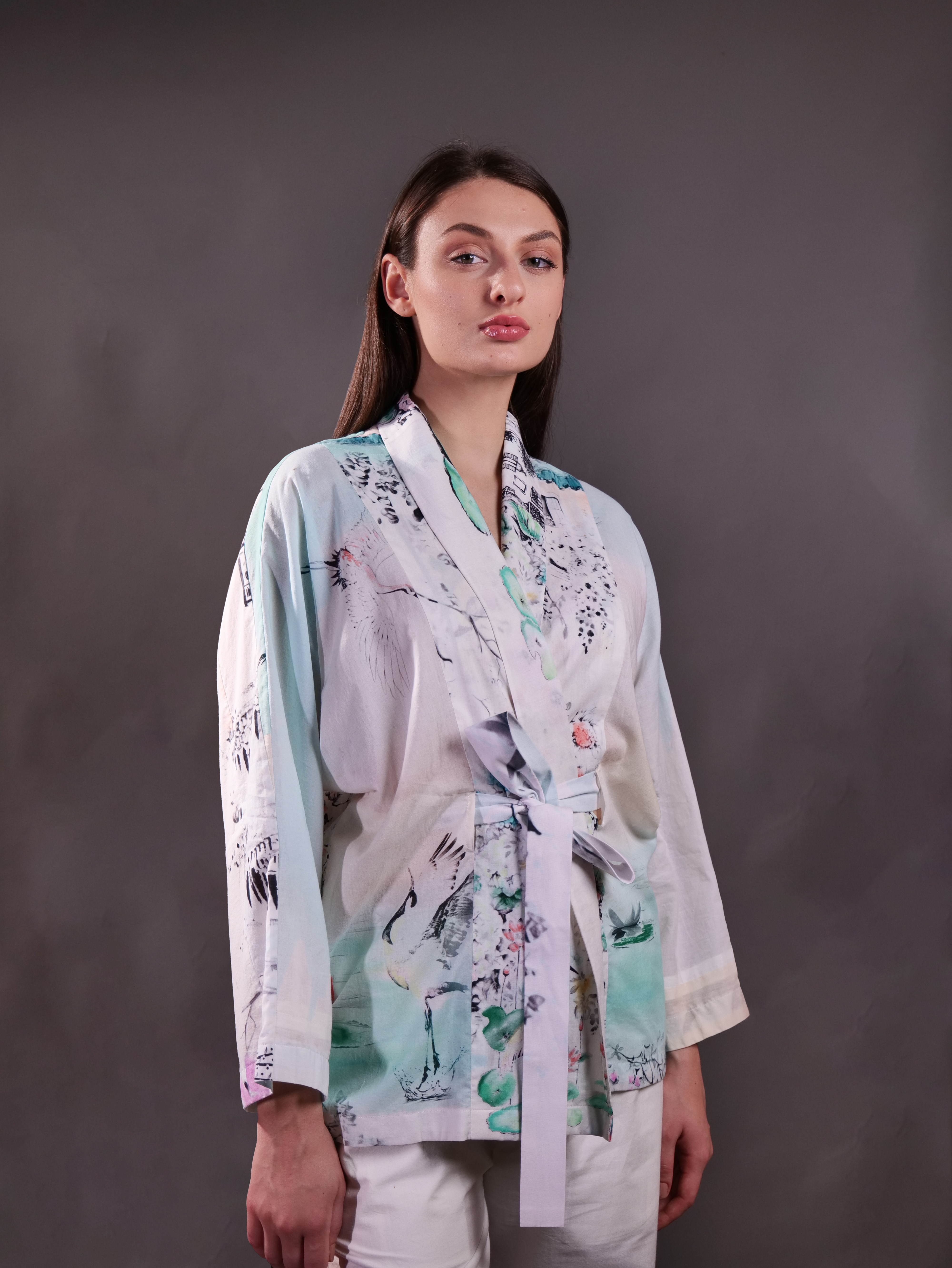 Printed Shacket with Trousers