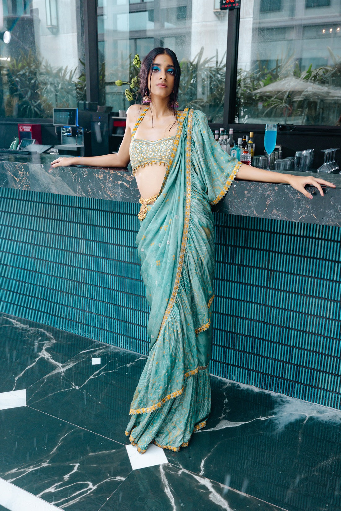 Sage Draped Saree