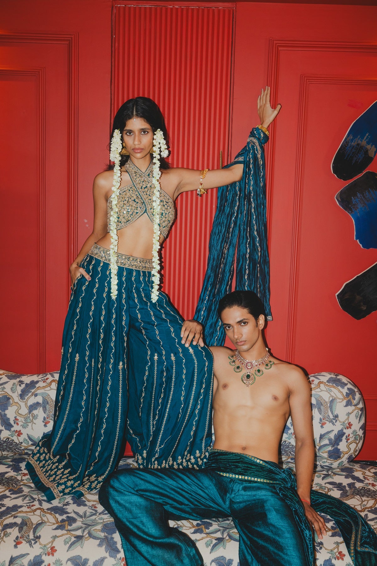 Teal Sharara Set