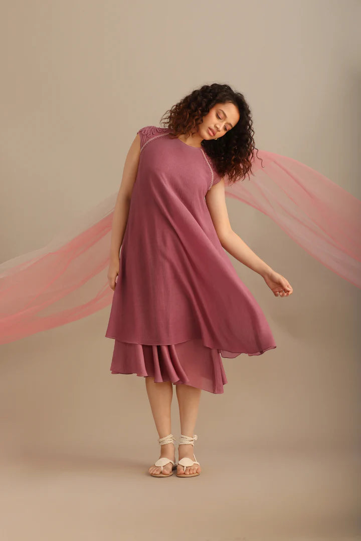 DOUBLE LAYER LAVENDER DRESS – Deval The Multi Designer Store