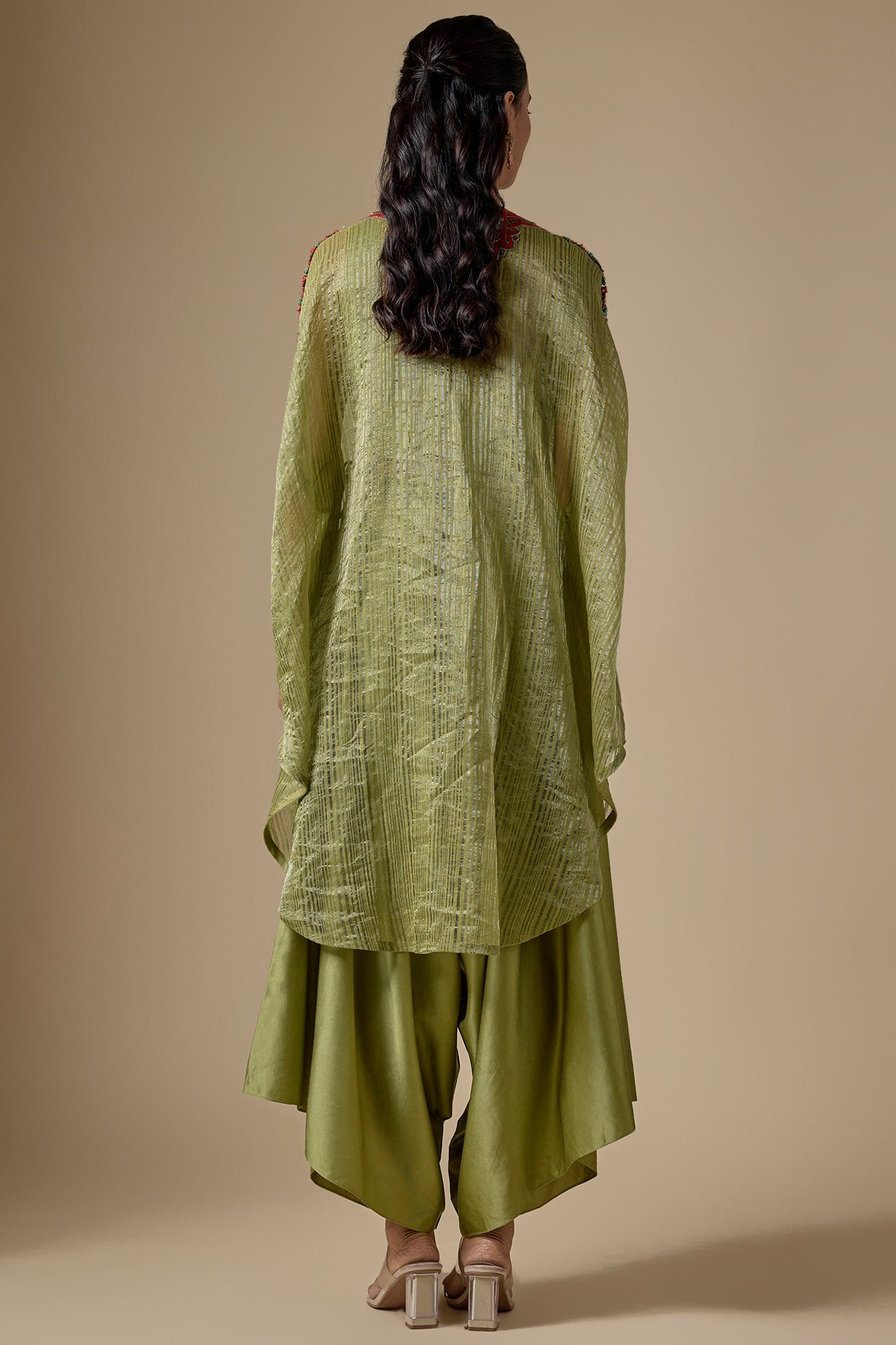 Aqua Tissue Threadwork Kaftan Set