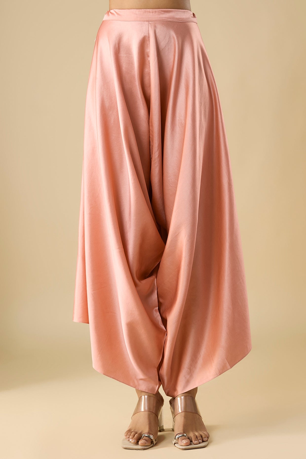 Dark Flamingo Pink Tissue Thread Work Kaftan Set